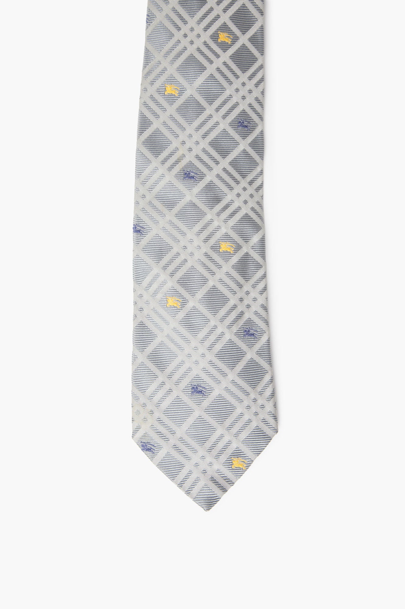 Burberry Grey Check Silk Tie