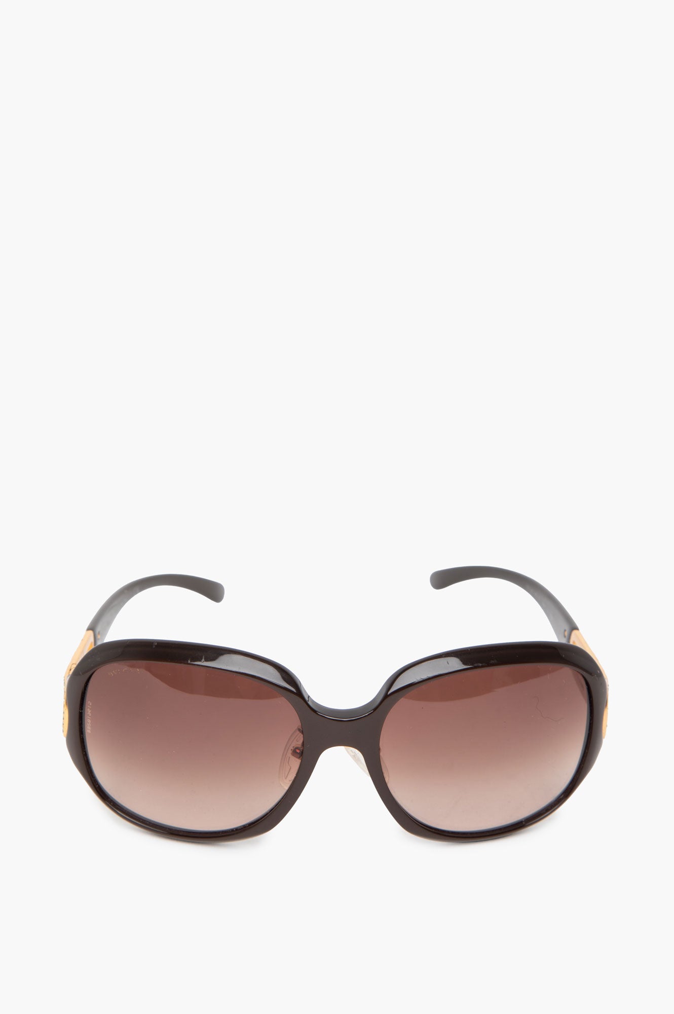 Bvlgari Brown 8030-B Rhinestone Temple Sunglasses
