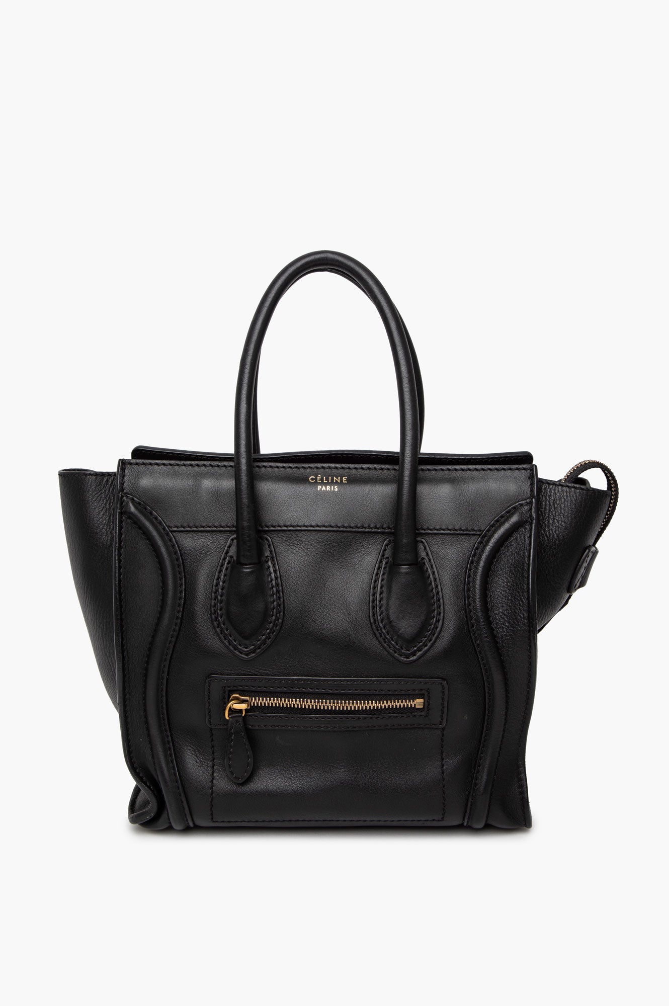 Celine Black Leather Mini Luggage Tote