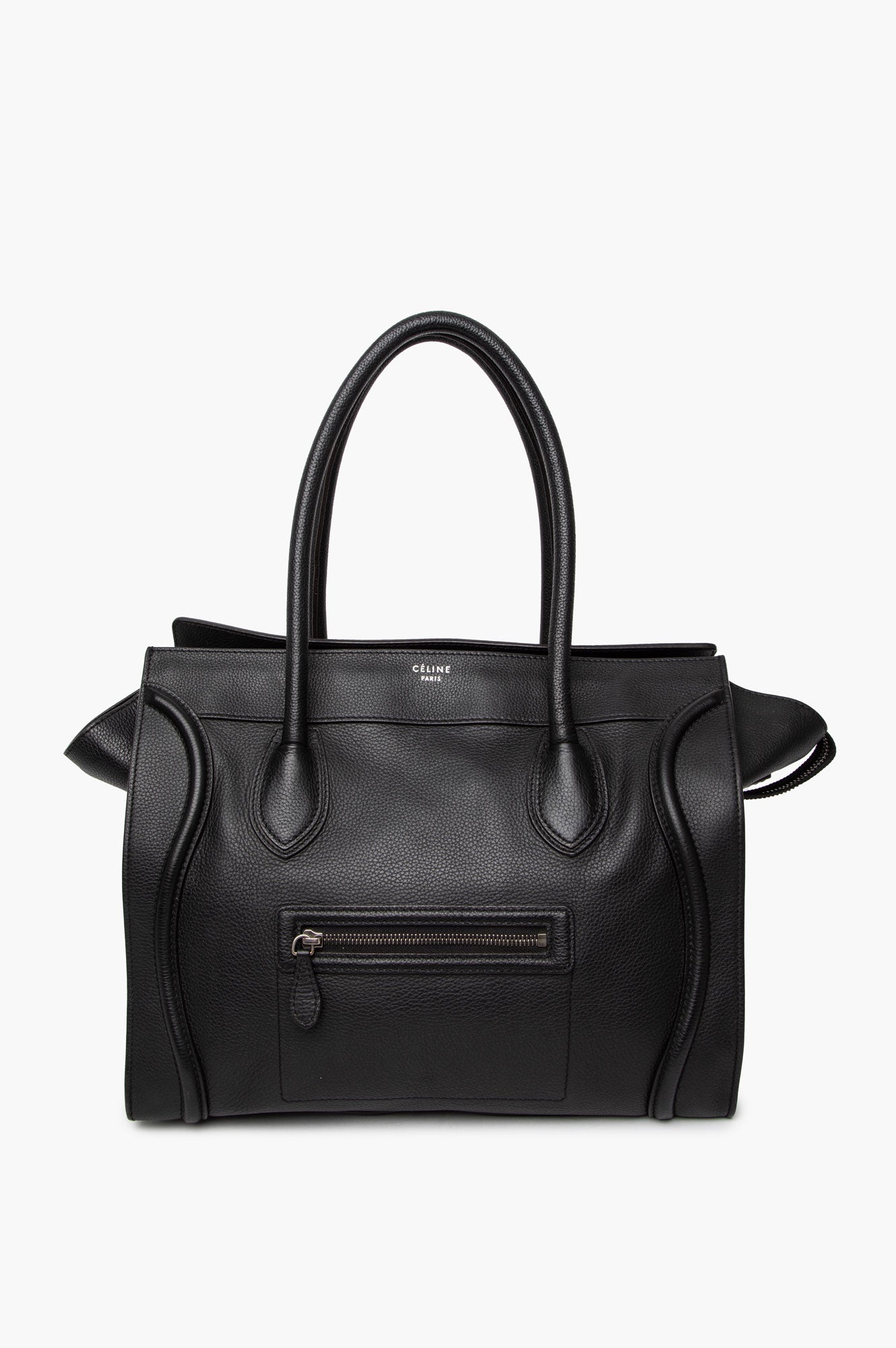 Celine Large Black Leather Luggage Tote