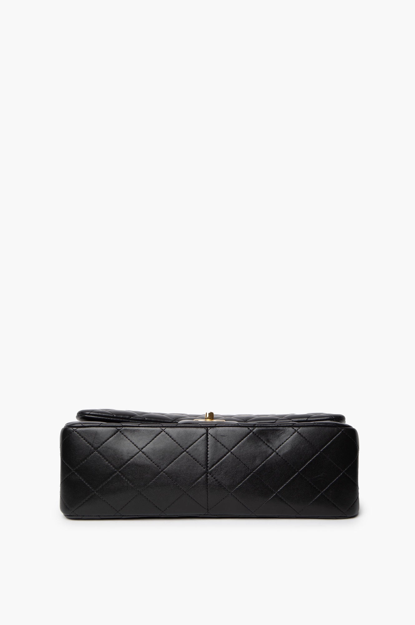 Chanel Black Lambskin Classic Double Flap Jumbo Bag