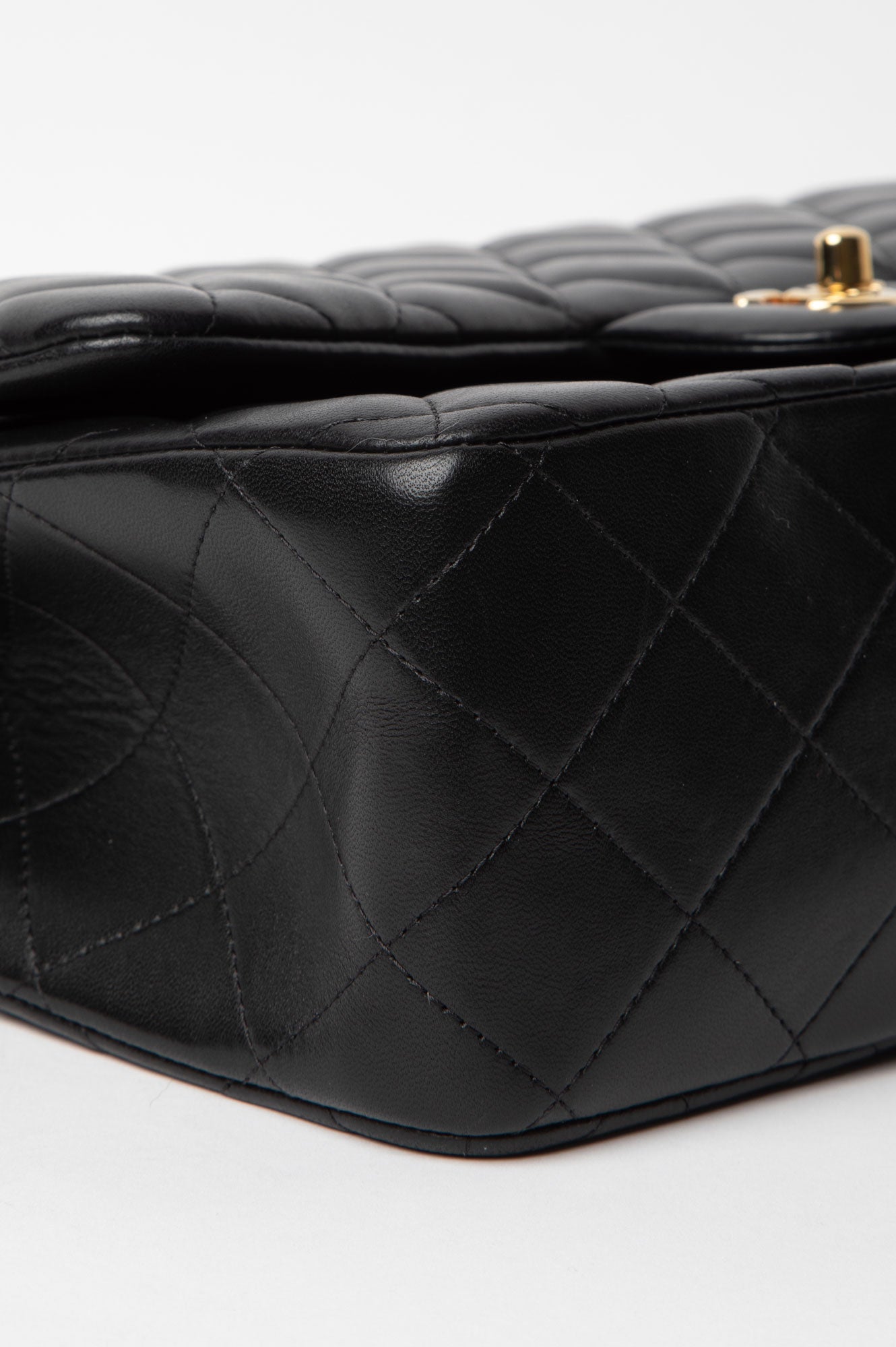 Chanel Black Lambskin Classic Double Flap Jumbo Bag