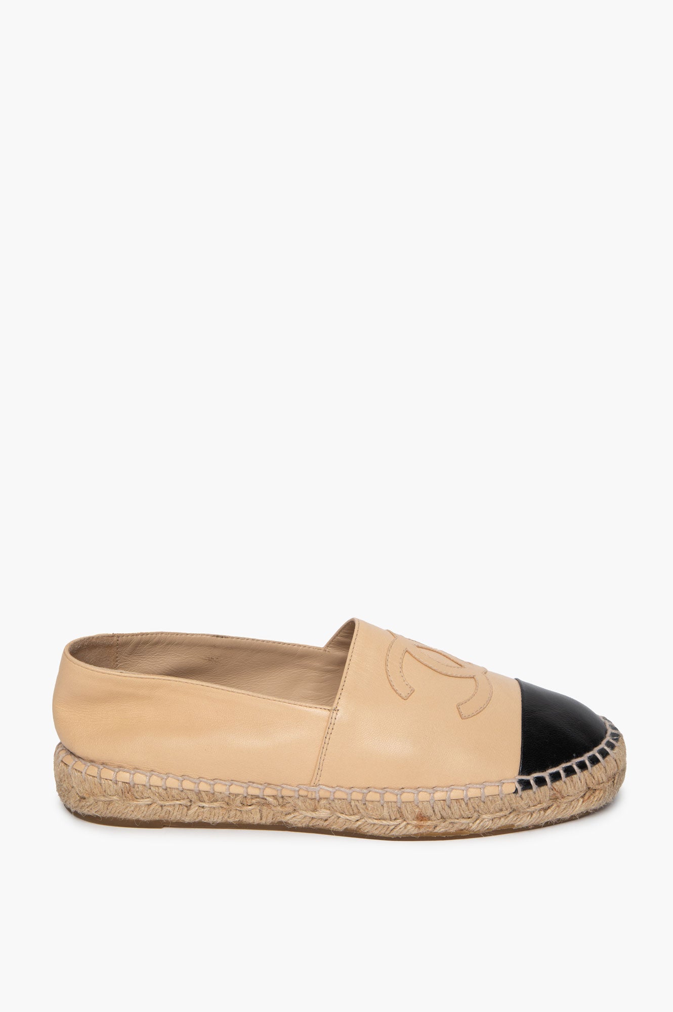 Chanel Beige/Black Espadrilles Size 37