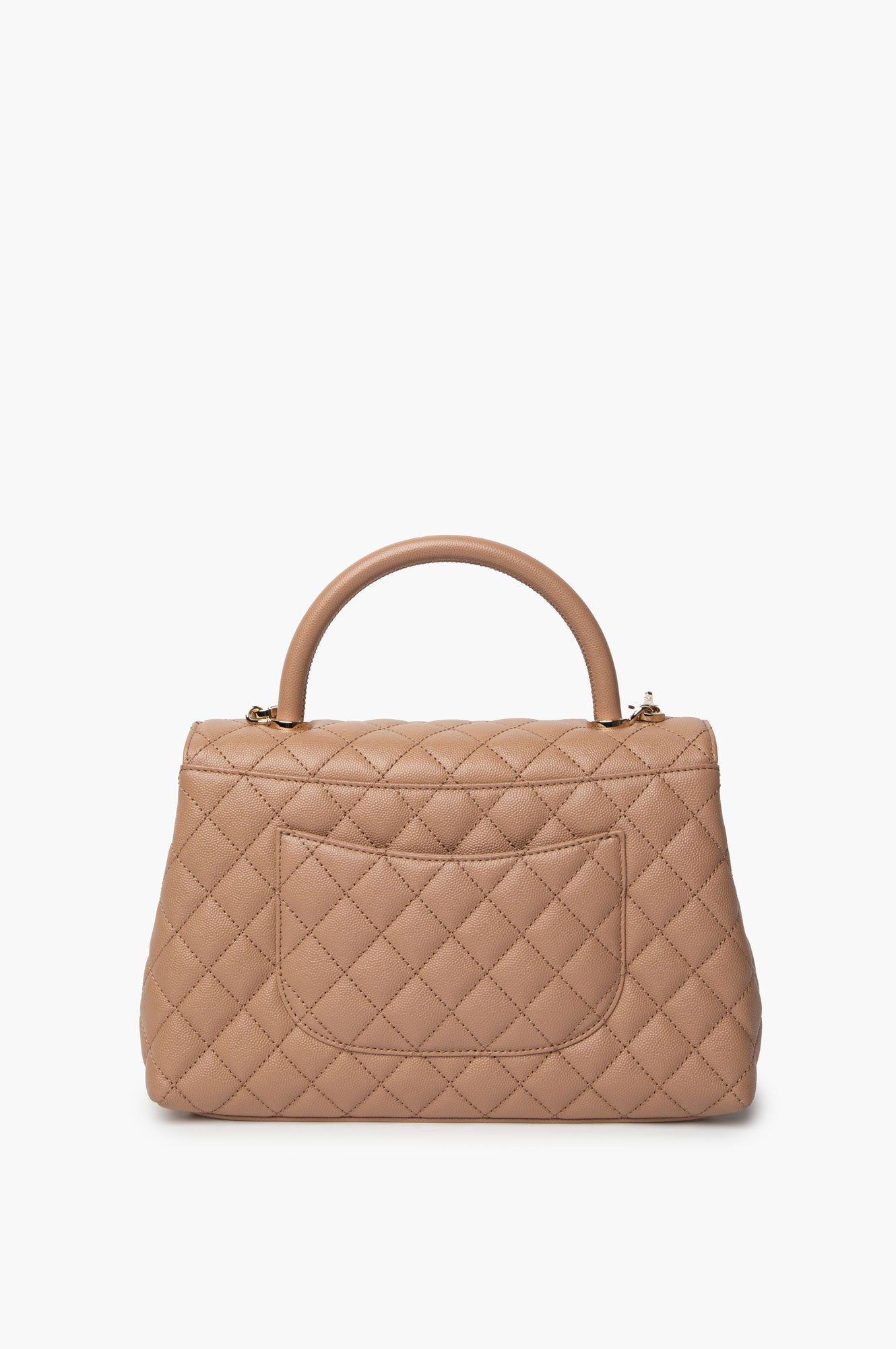 Chanel Beige Quilted Medium Coco Handle Bag