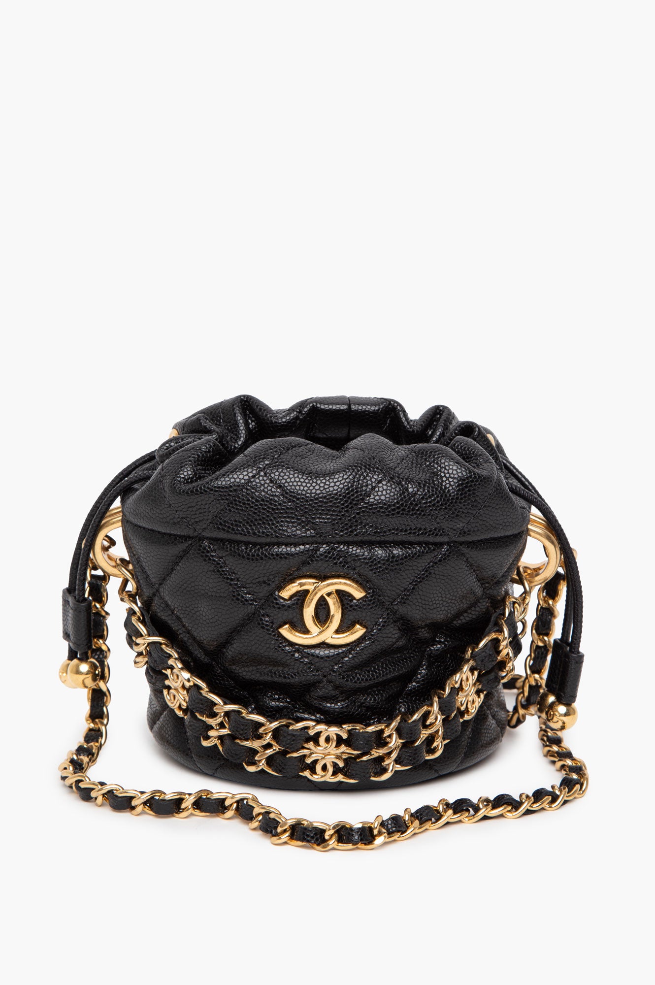 Chanel Black Caviar Mini Bucket Bag