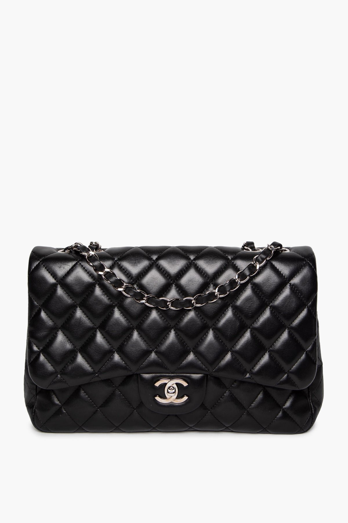 Chanel Black Lambskin Large Single Flap Bag