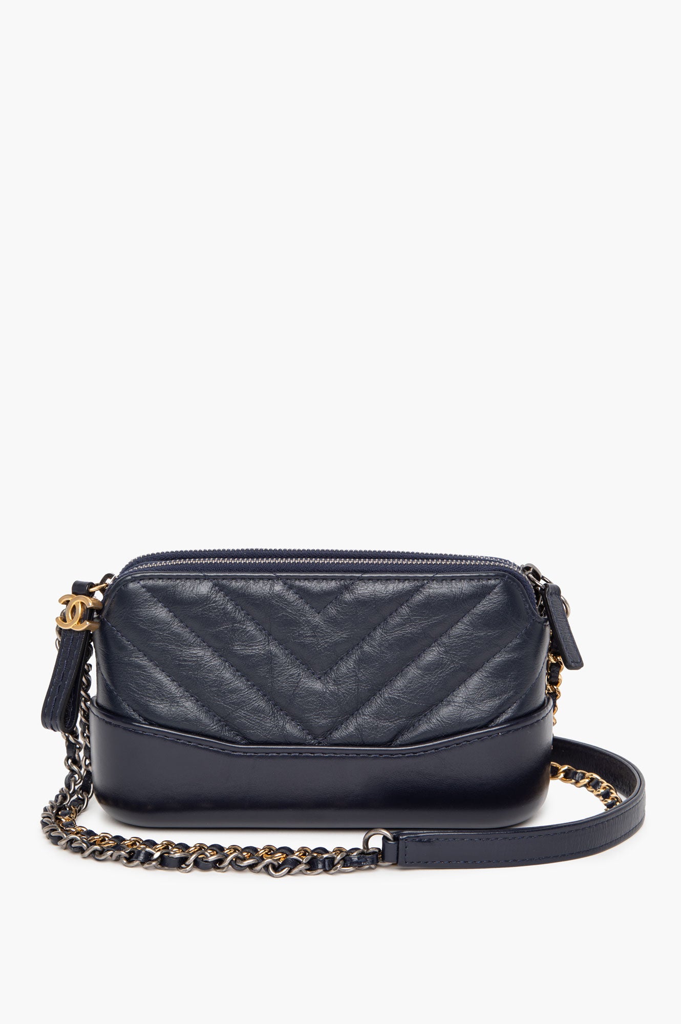 Chanel Navy Blue Aged Calfskin Mini Gabrielle Bag