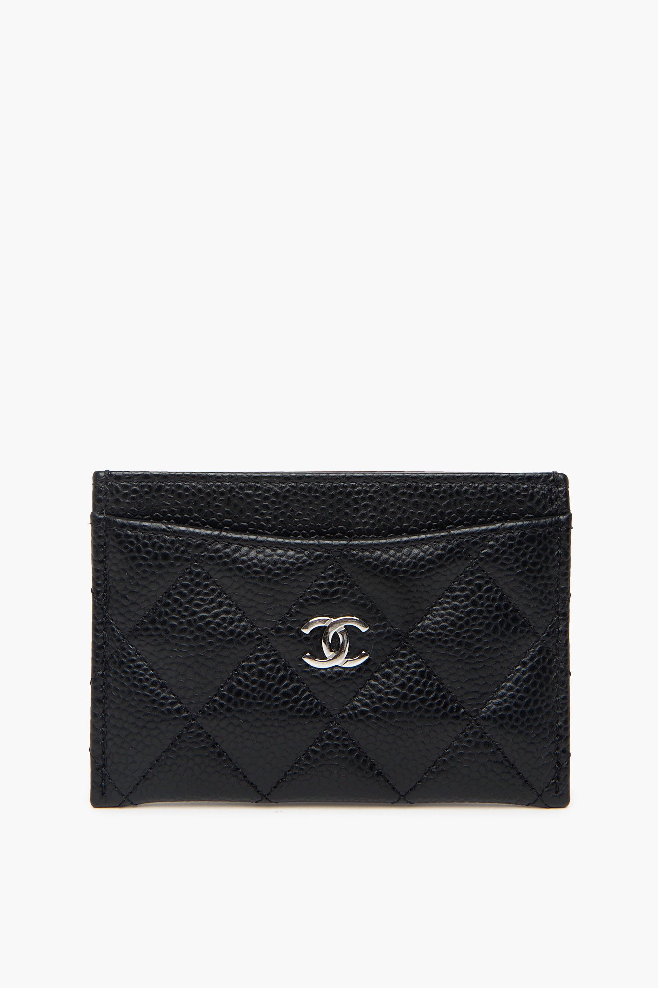Chanel Quilted Black Caviar Leather Classic Card Holder