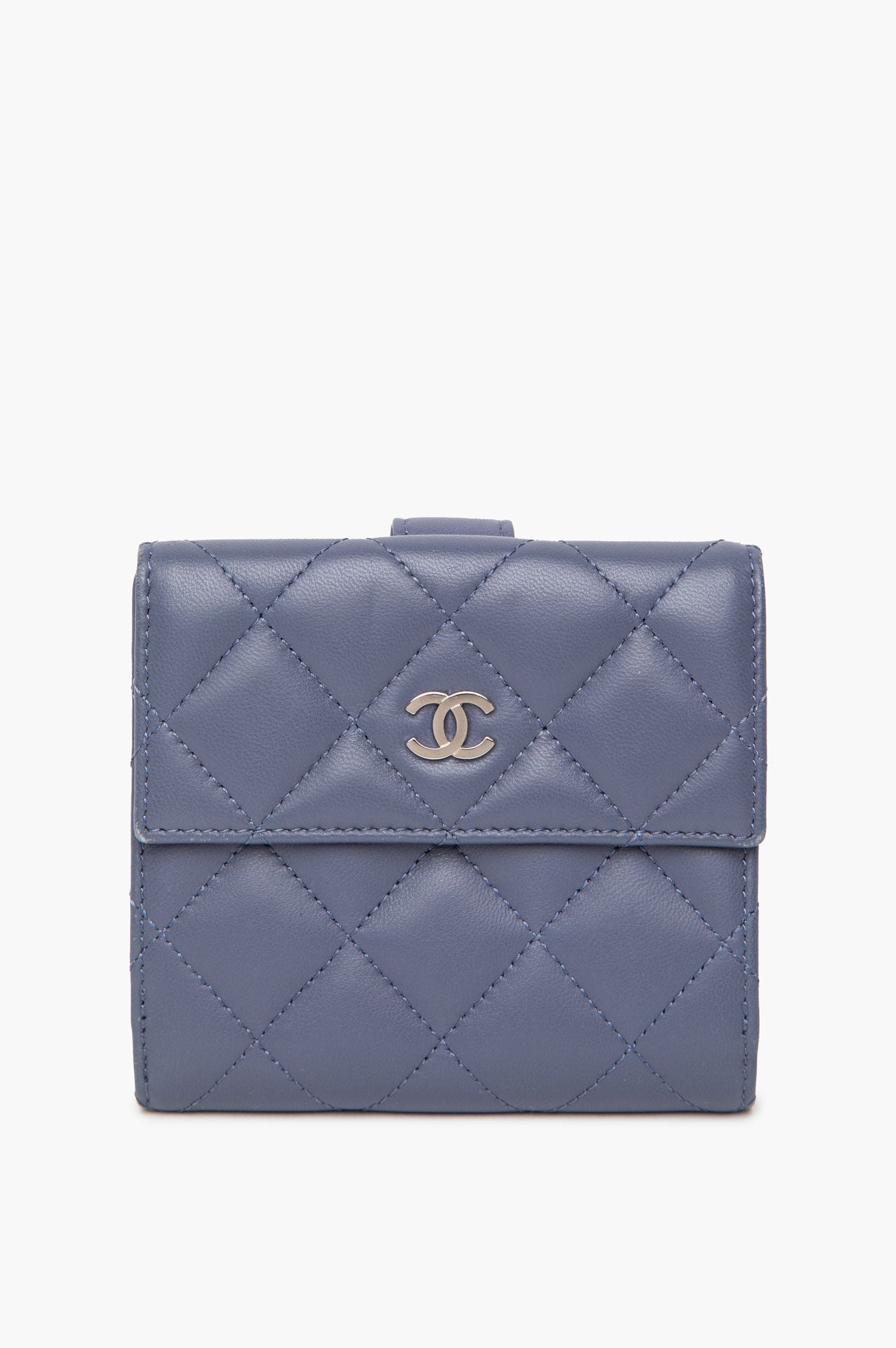 Chanel Quilted Dark Lavender Lambskin Flap Wallet