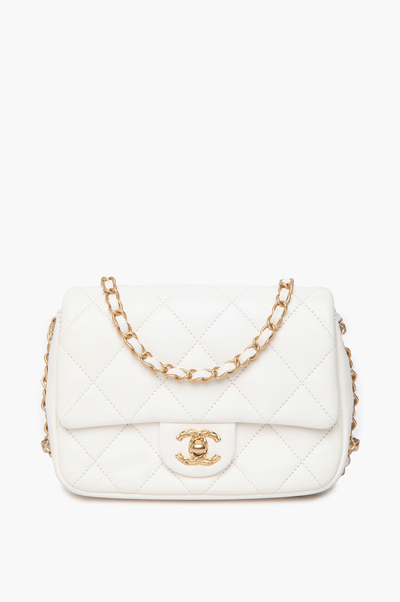 Chanel White Calfskin Small Dynasty Flap Bag