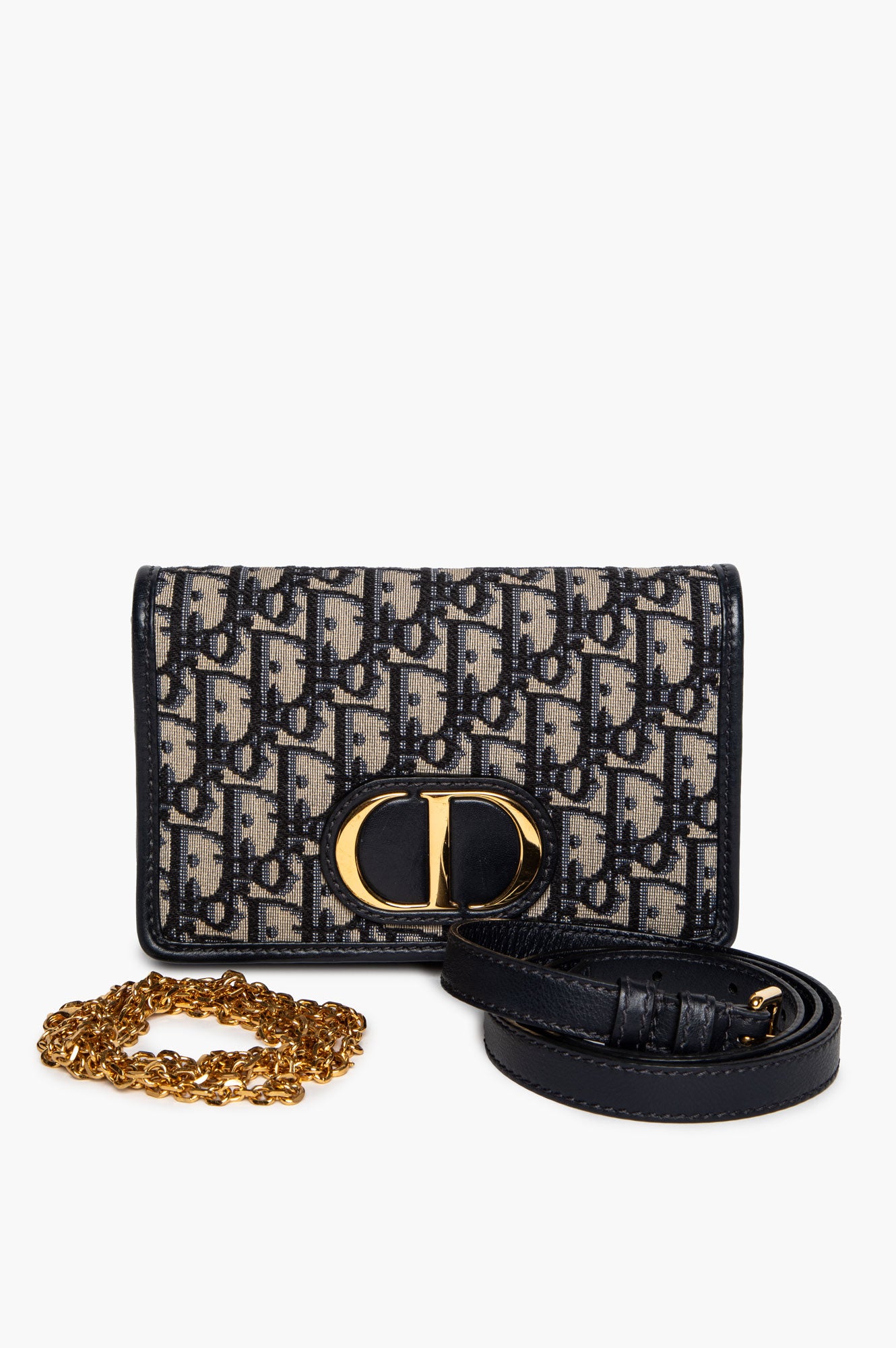 Christian Dior Blue Oblique 30 Montaigne 2-in-1 Crossbody Belt Bag