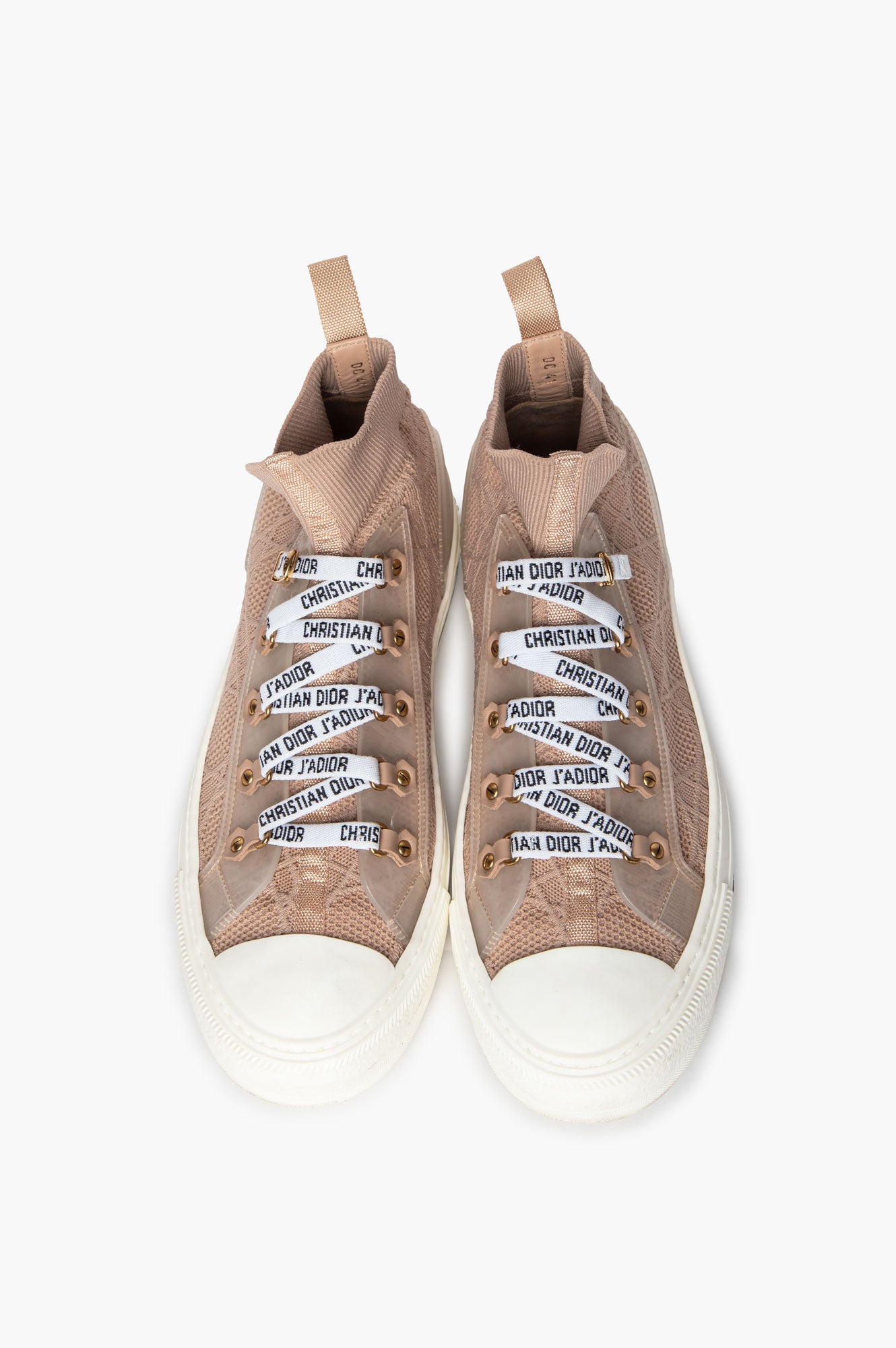 Christian Dior Nude Technical Knit Cannage Walk'n Dior High Top Sneakers Size 41