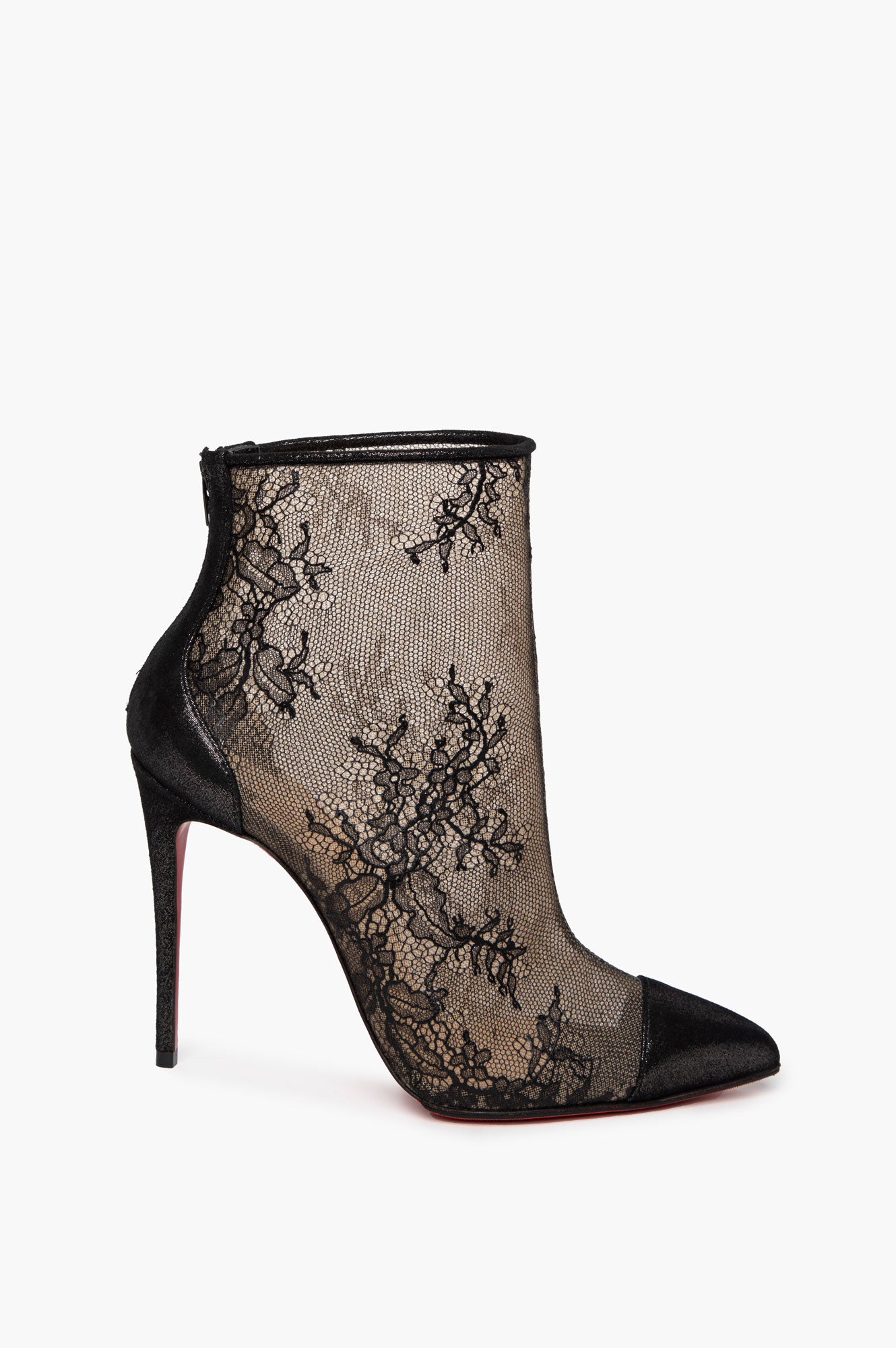 Christian Louboutin Black Lace Gipsy 100 Booties Size 36