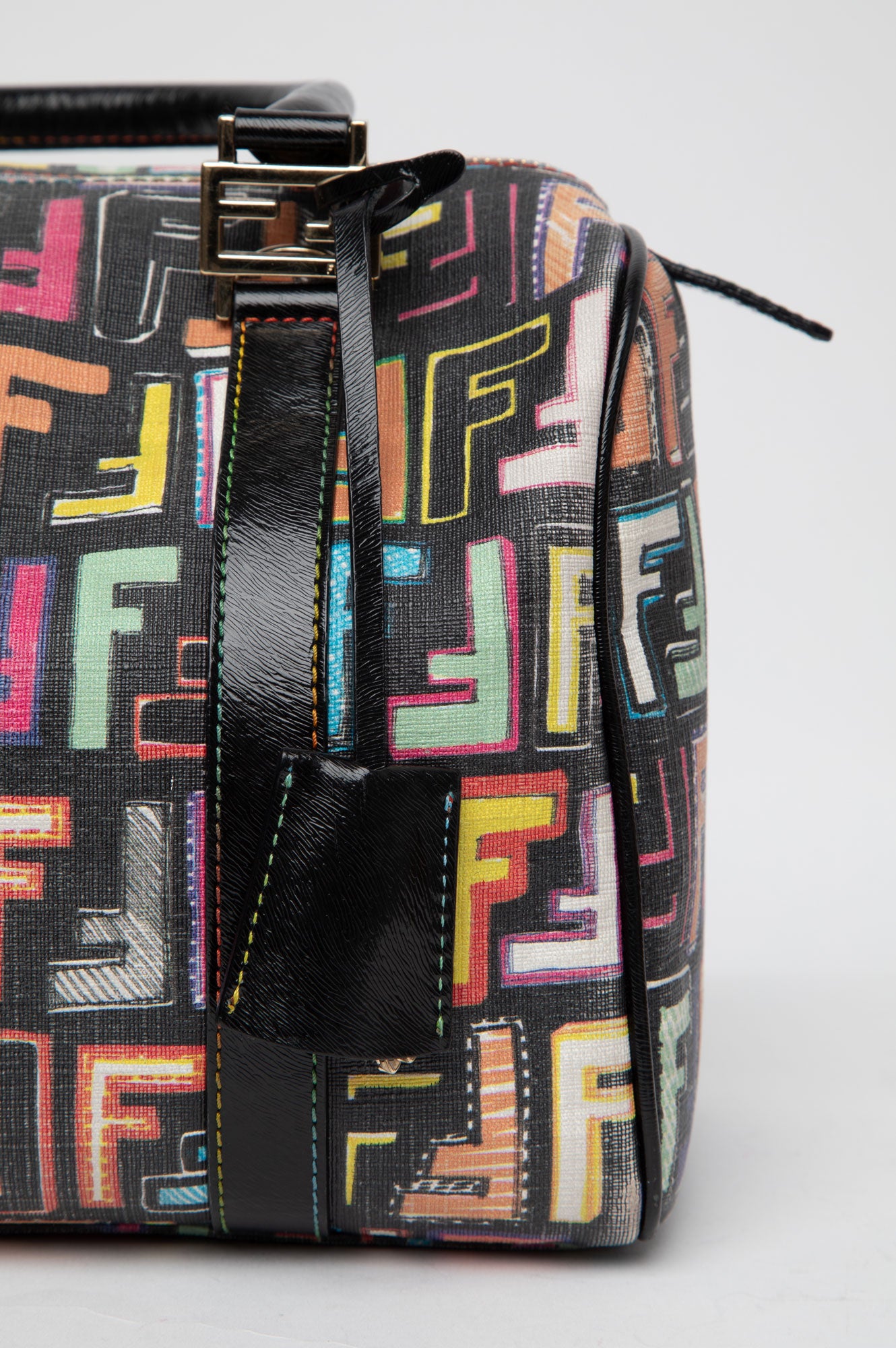 Fendi multicolor Rainbow Zucca Boston Bag