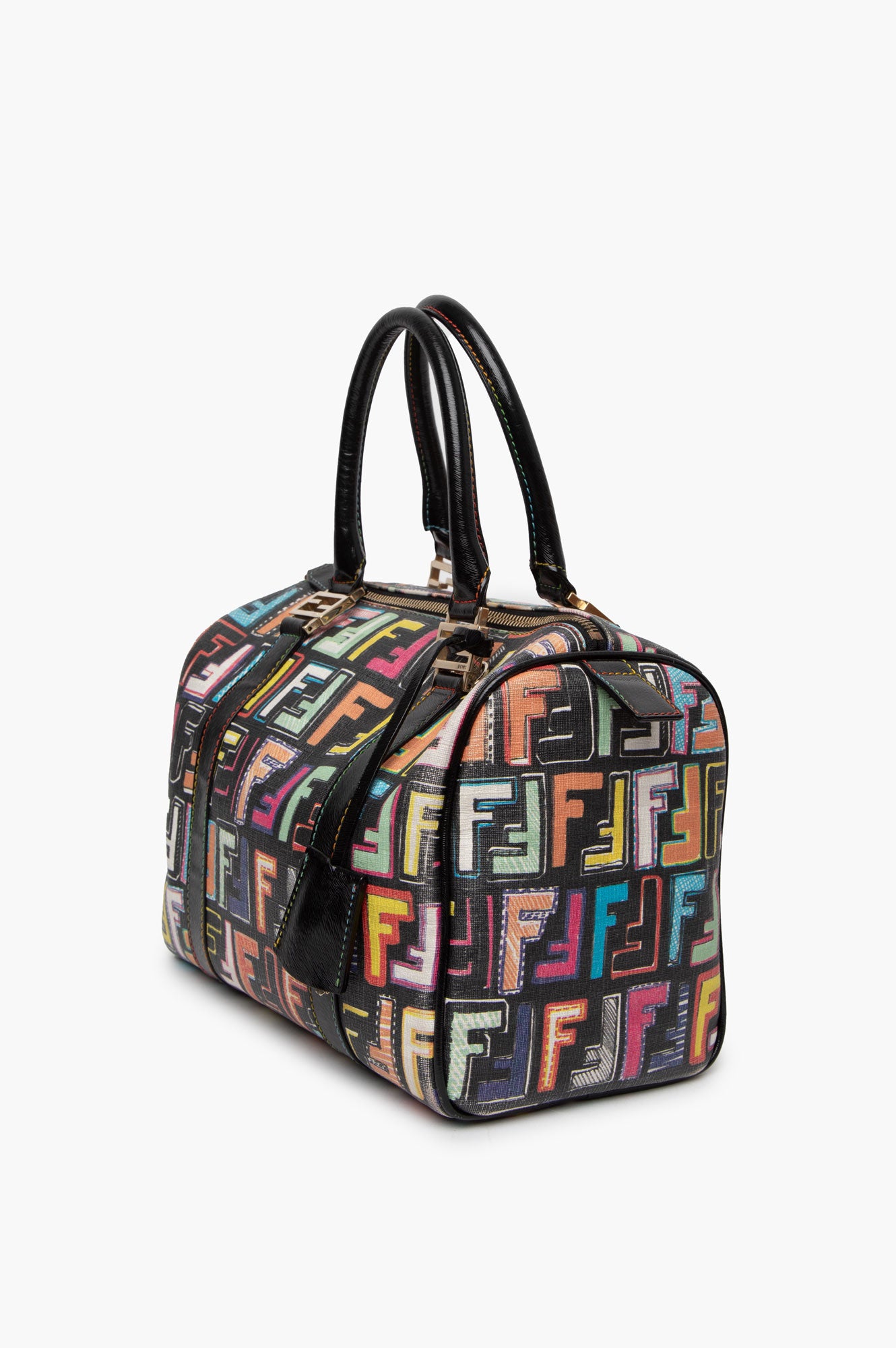 Fendi multicolor Rainbow Zucca Boston Bag