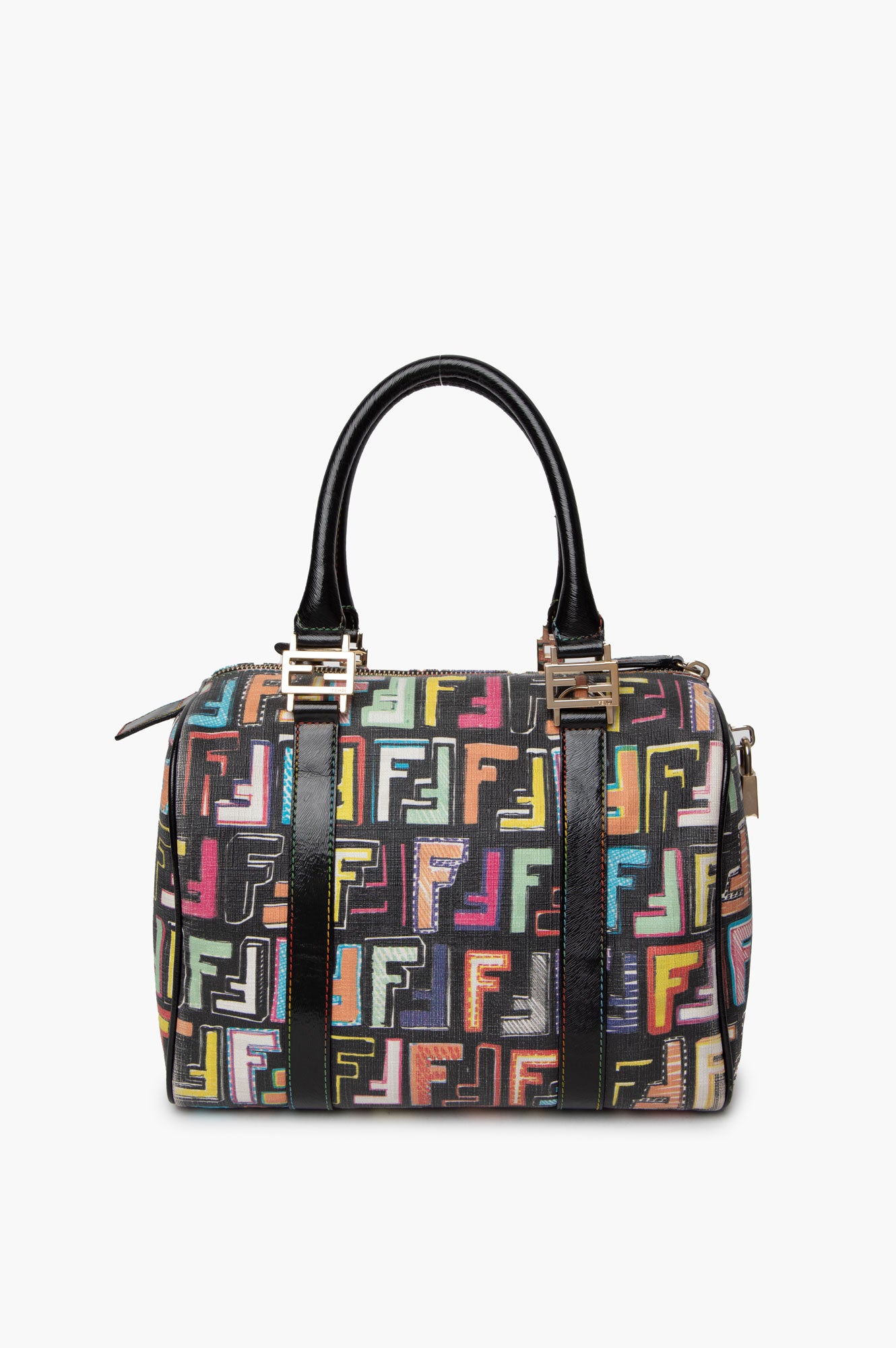 Fendi multicolor Rainbow Zucca Boston Bag