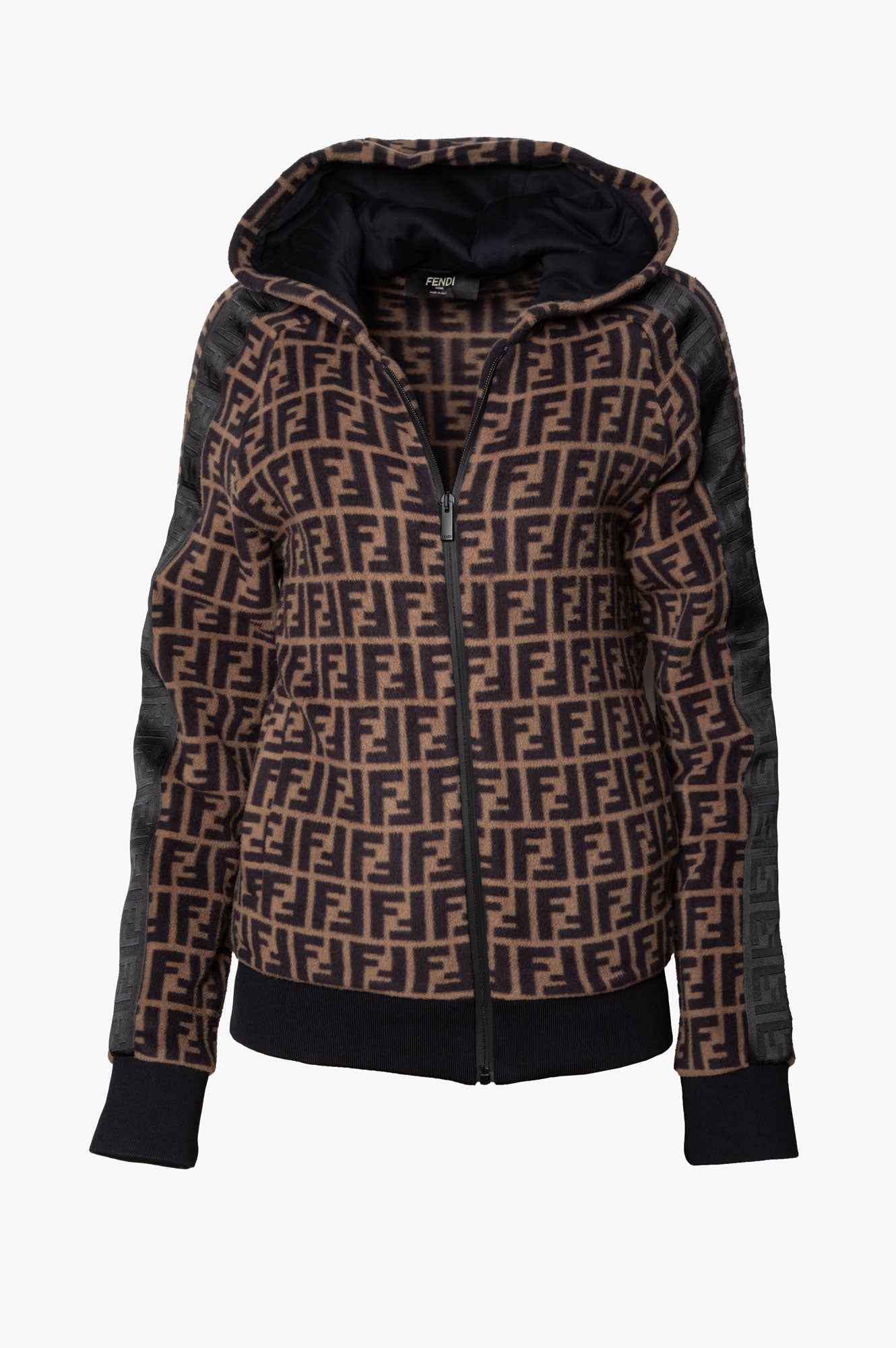Fendi Allover Zucca FF Logo Printed Fleece Men's Hoodie