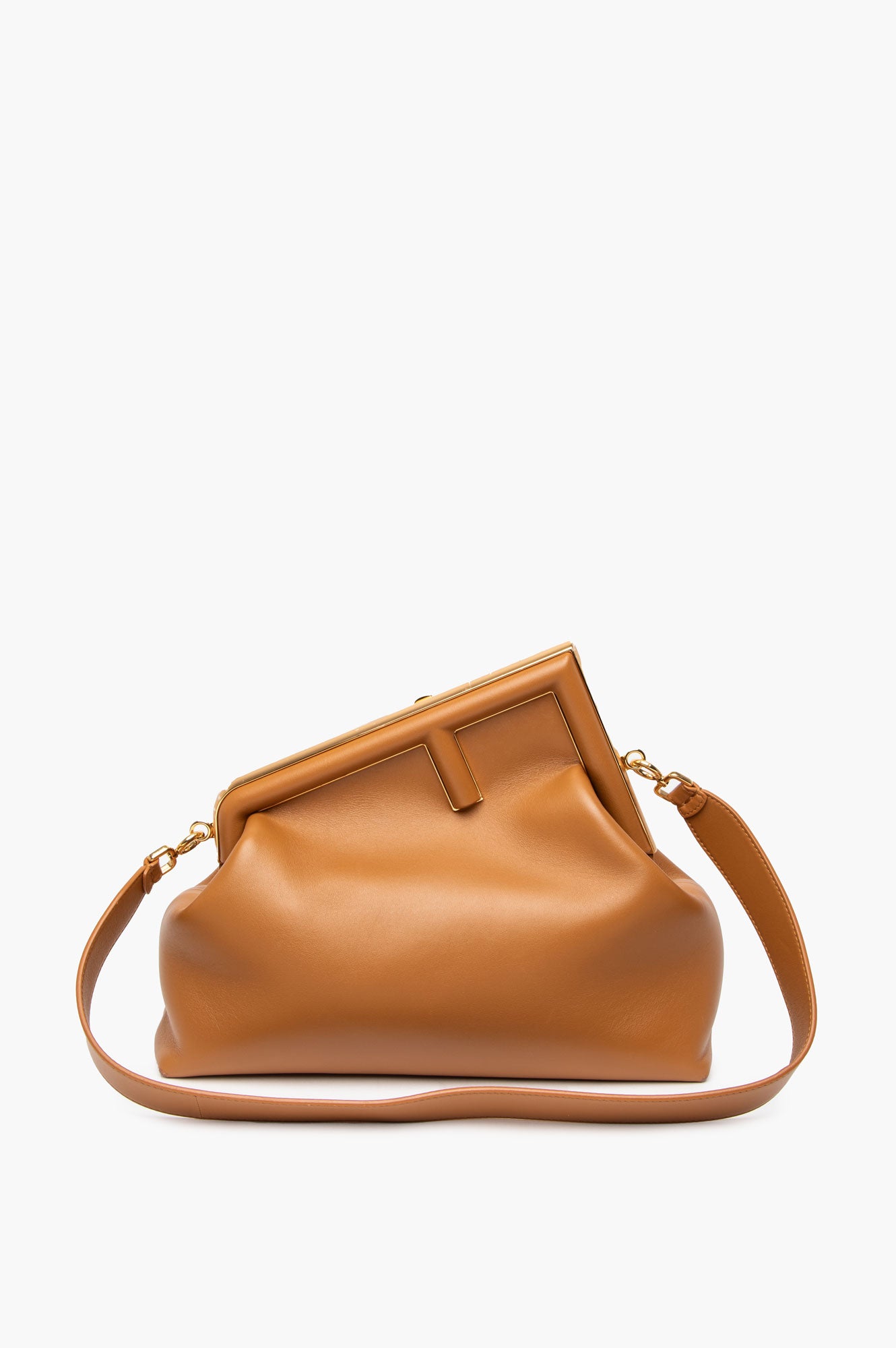 Fendi Caramel Napa Leather Medium First Bag with Strap