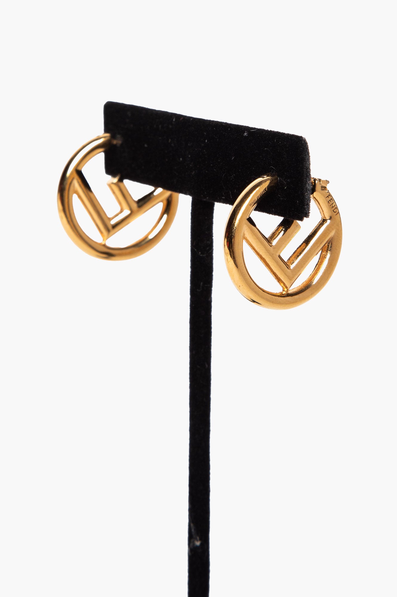 Fendi Gold Finish F is Fendi Hoop Earrings