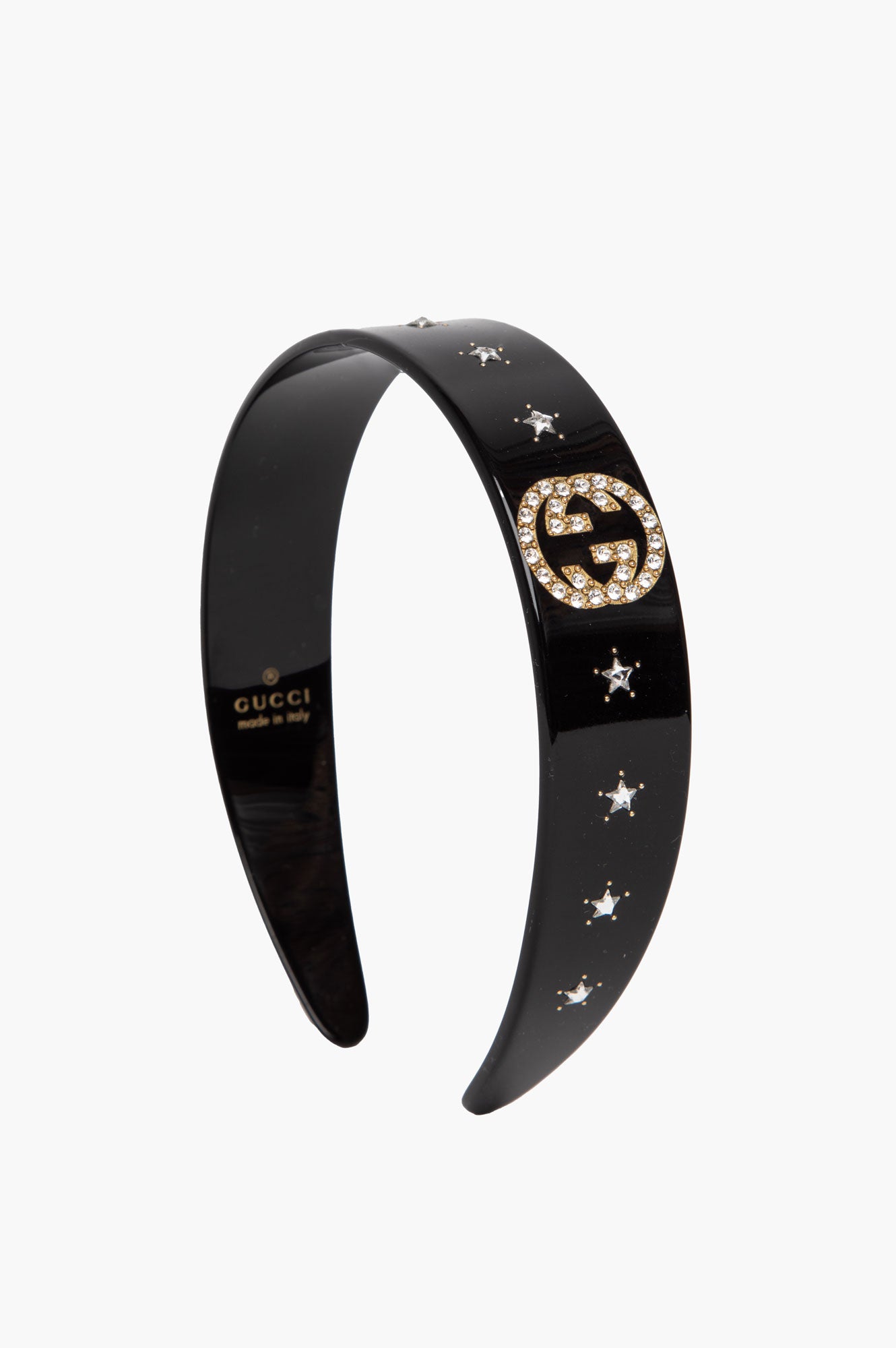 Gucci Black Crystal Star Interlocking G Headband