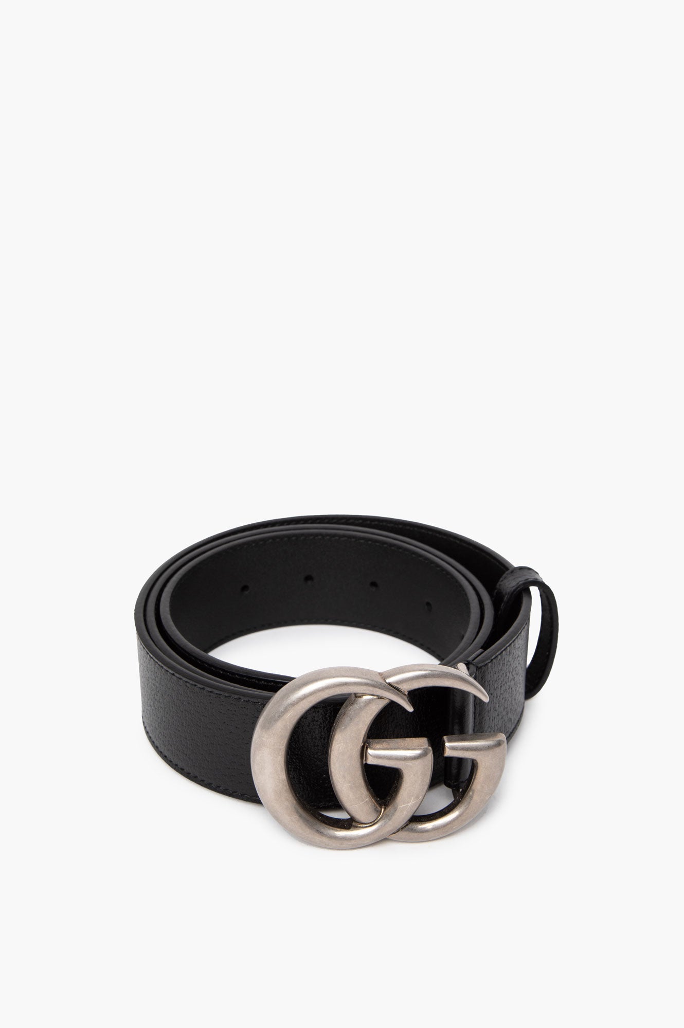 Gucci Black GG Leather Belt Size 90