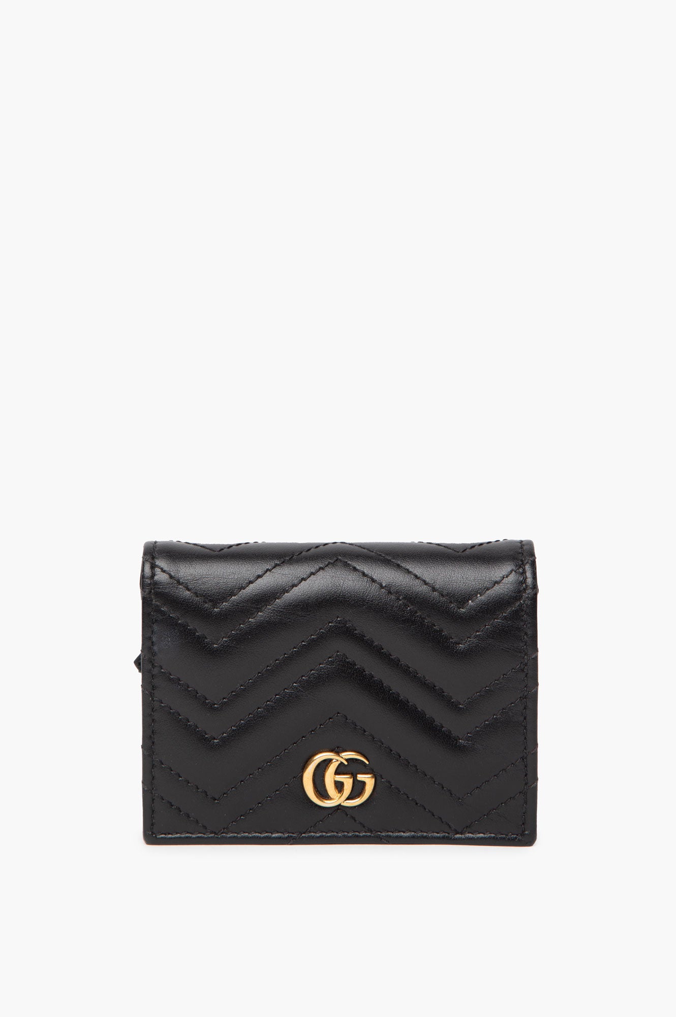 Gucci Black GG Marmont Card Case Wallet