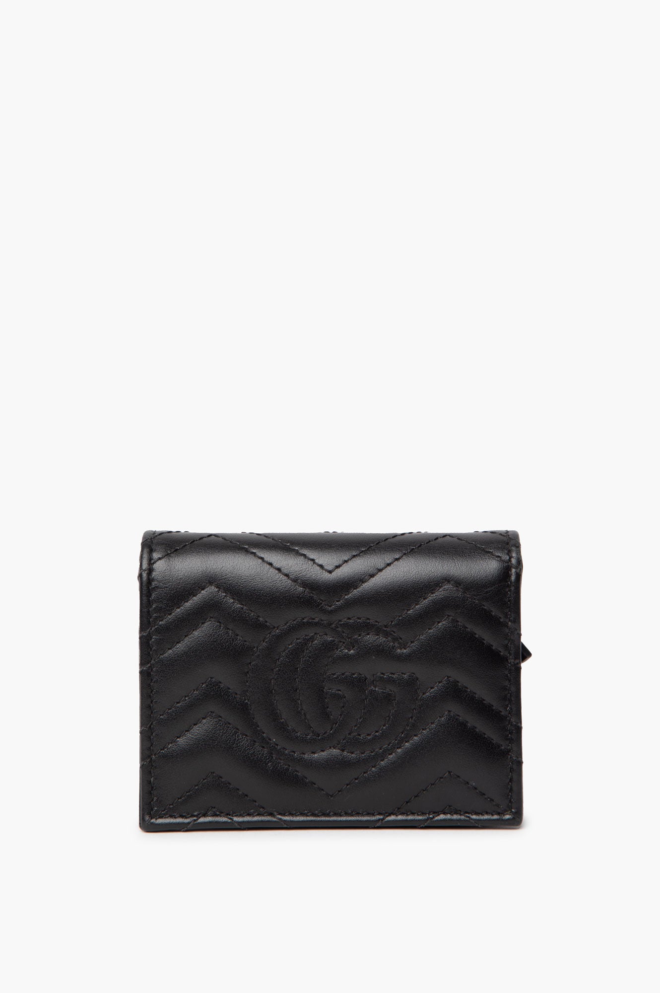 Gucci Black GG Marmont Card Case Wallet