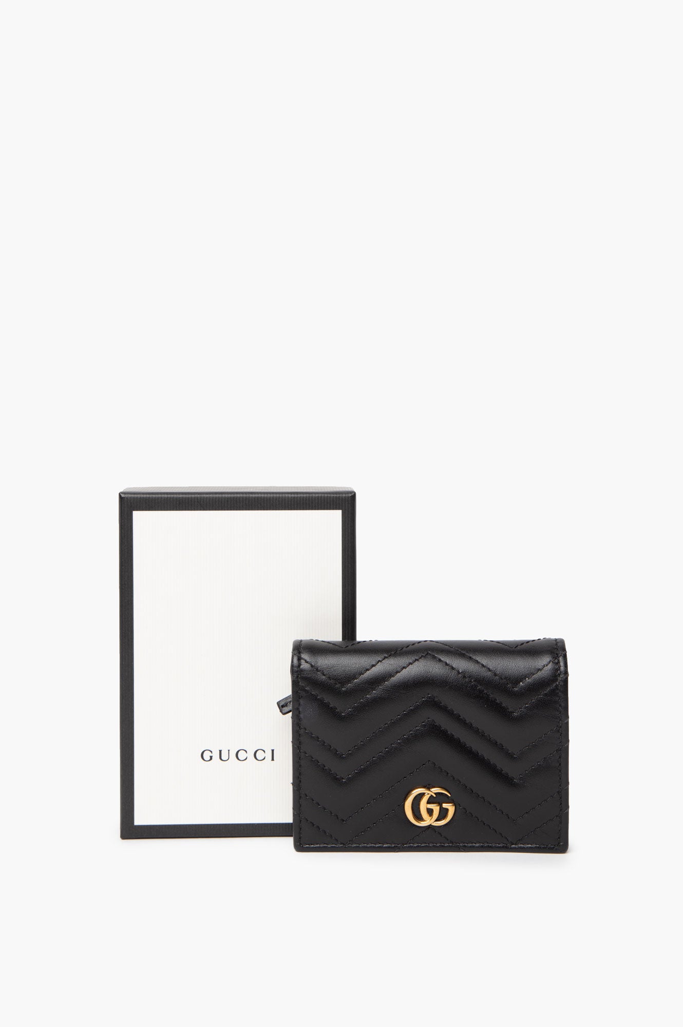 Gucci Black GG Marmont Card Case Wallet