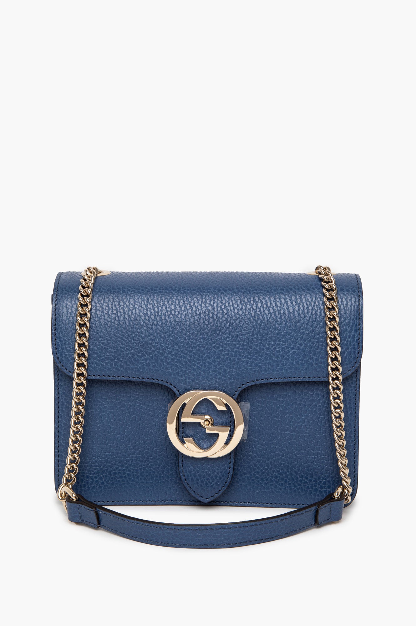 Gucci Blue Dollar Calfskin Interlocking G Crossbody Bag