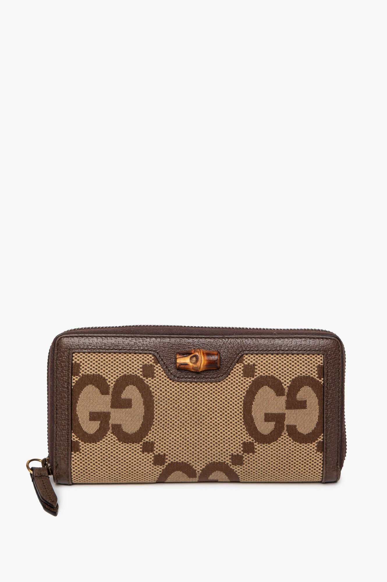 Gucci Camel/Ebony GG Canvas Diana Wallet