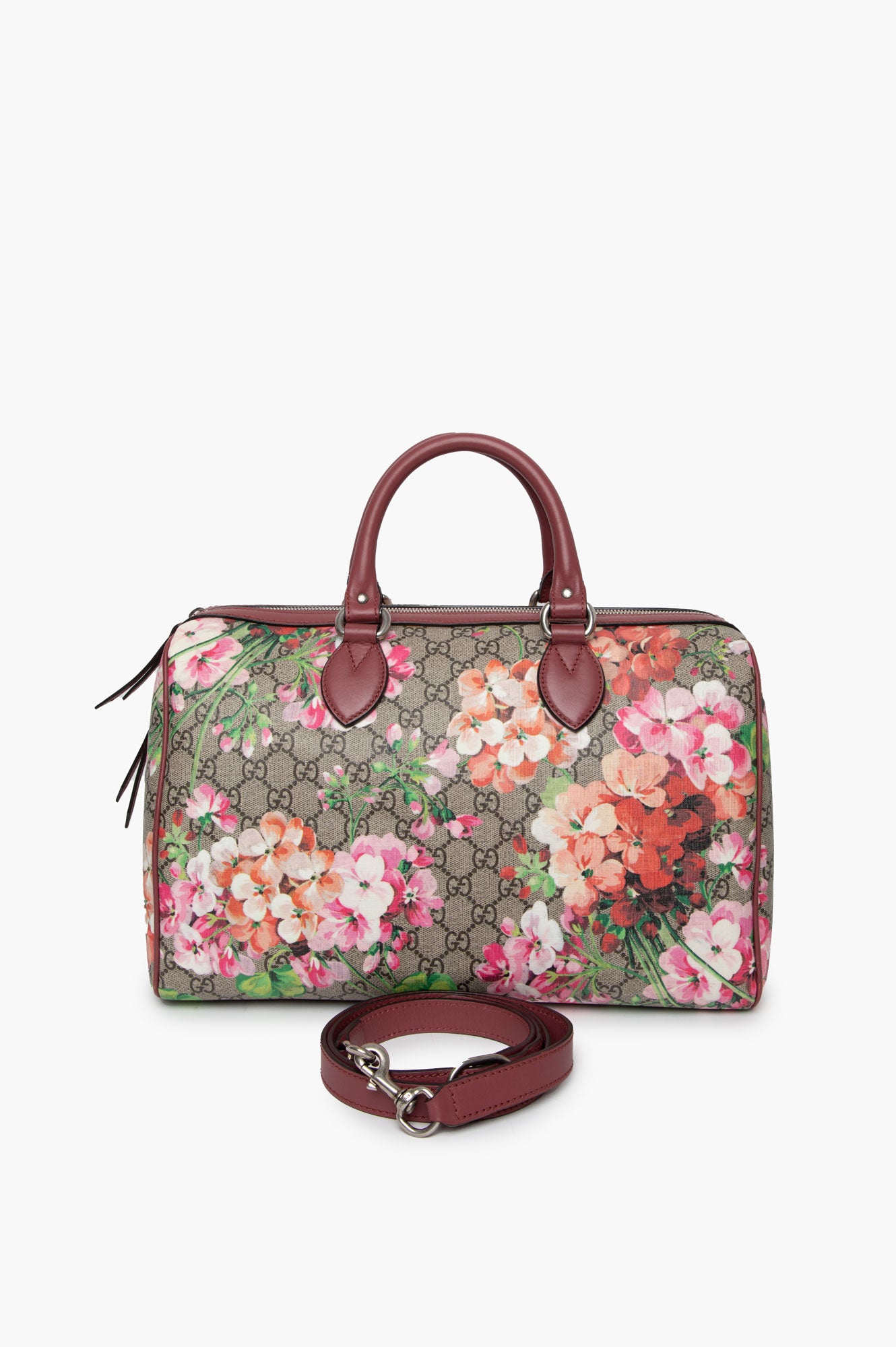 Gucci GG Supreme Blooms Medium Boston Bag - w/strap