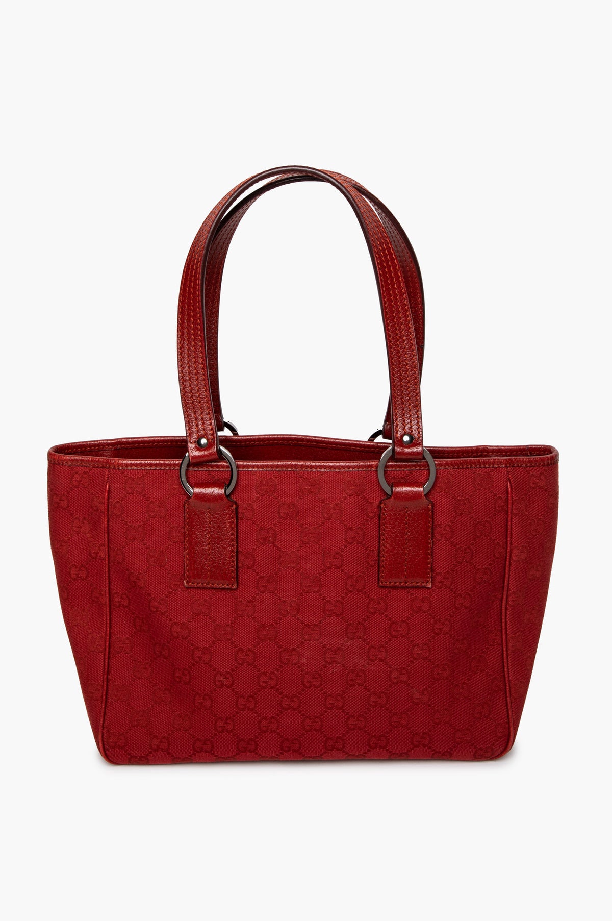 Gucci Red GG Monogram Canvas Shoulder Tote