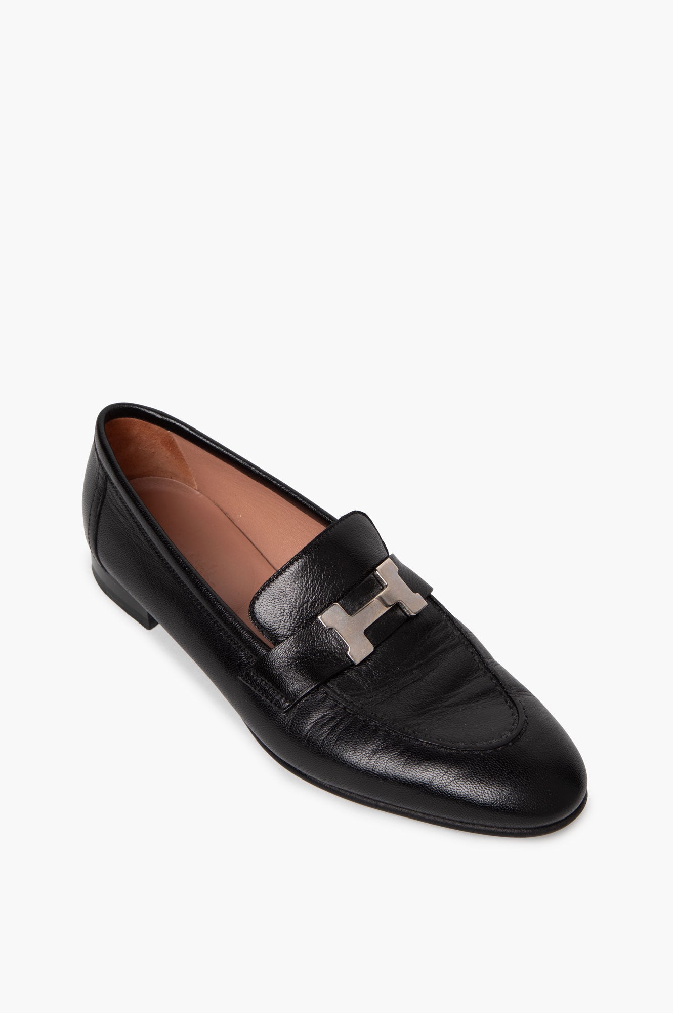 Hermès Black Leather Paris Loafer Size 37.5