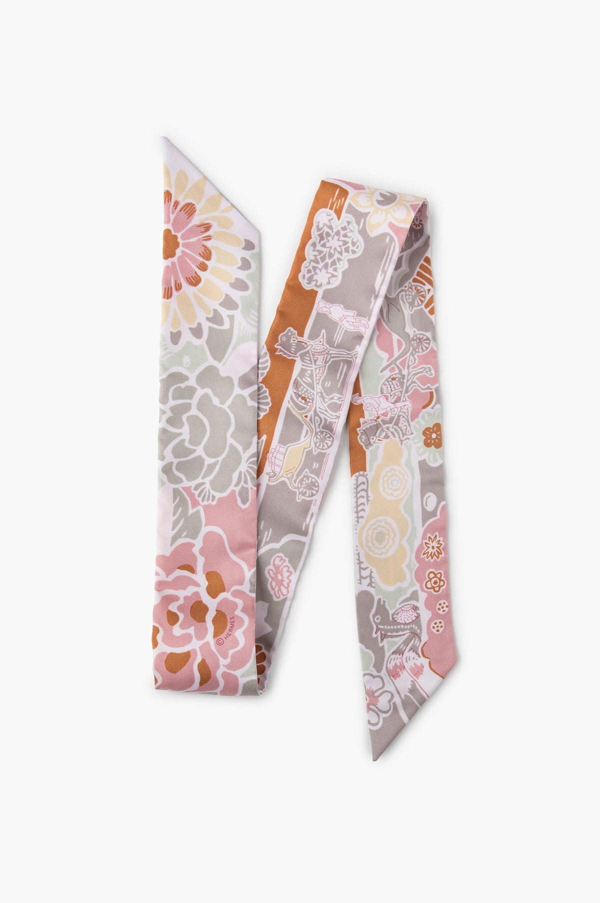 Hermès Dusty Rose Silk Bingata Twilly