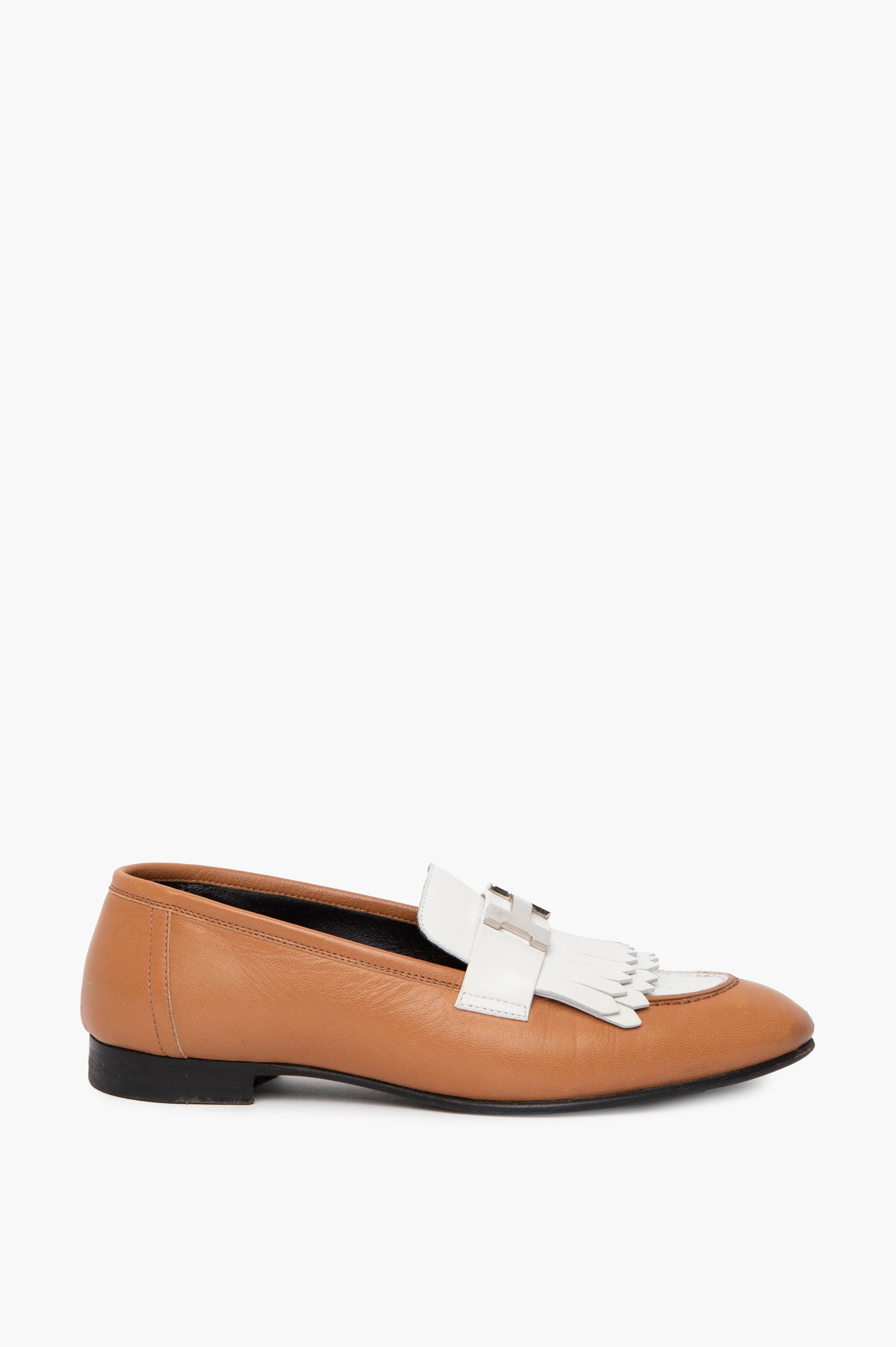 Hermès Naturel/Blanc Calfskin Royal Loafer Size 37