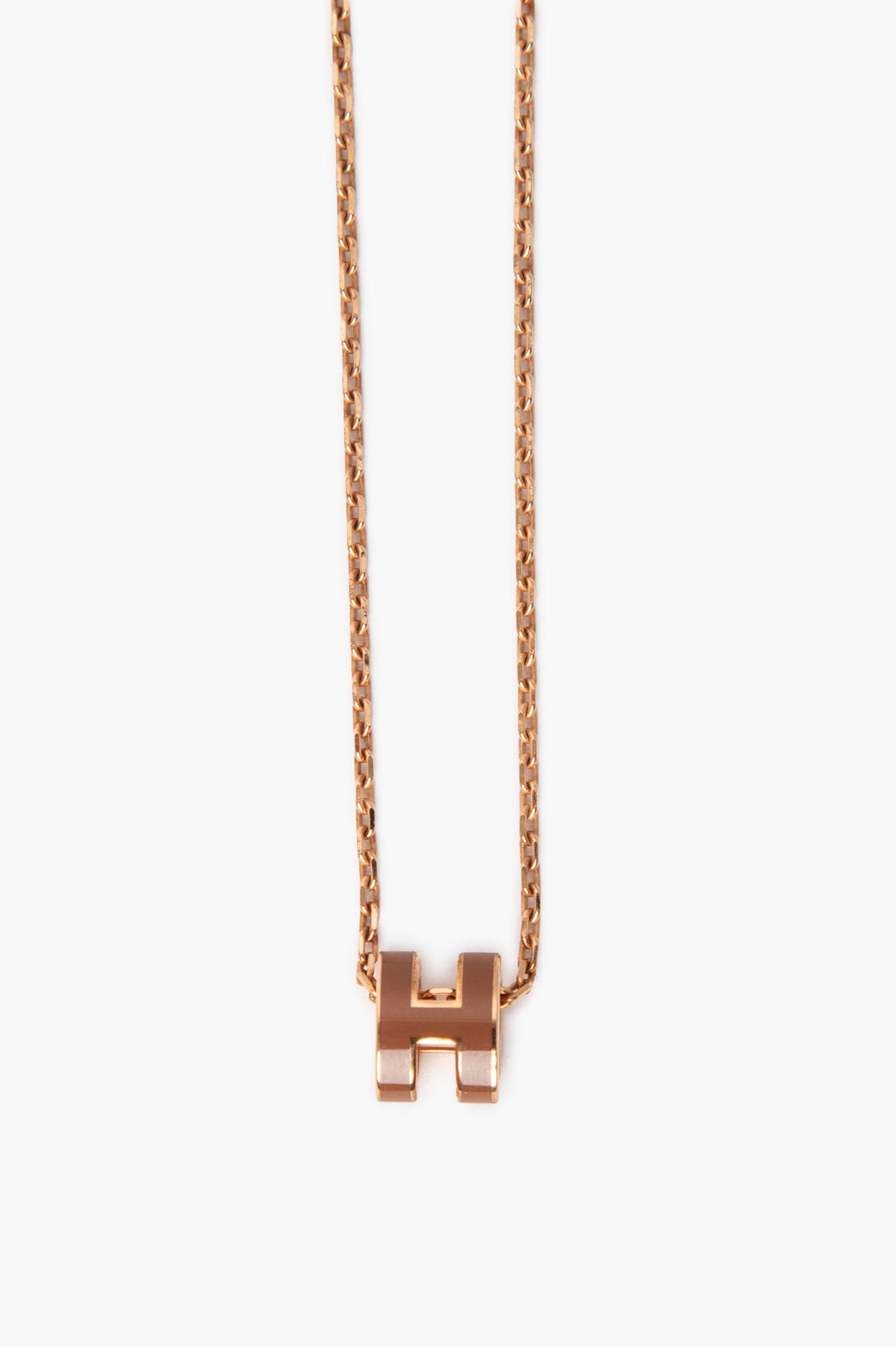 Hermès Rose Gold Mini Pop H Pendant Necklace