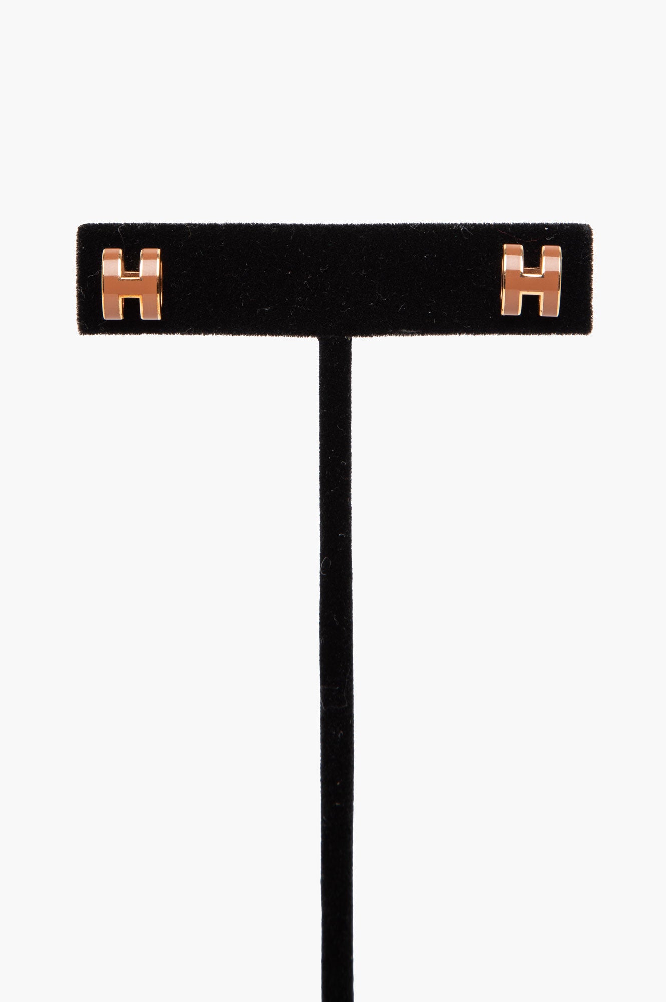 Hermès Rose Gold Plated New Gold Mini Pop H Earrings