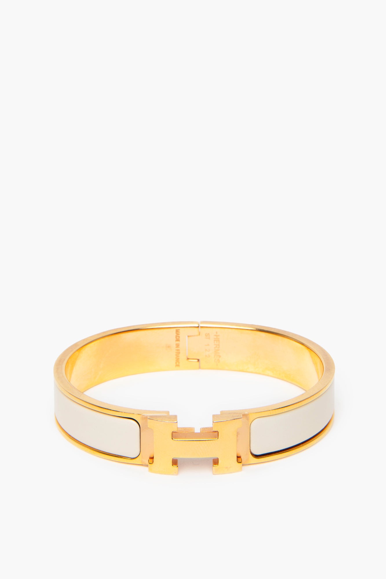 Hermès Yellow Gold/Crème Clic H Bracelet