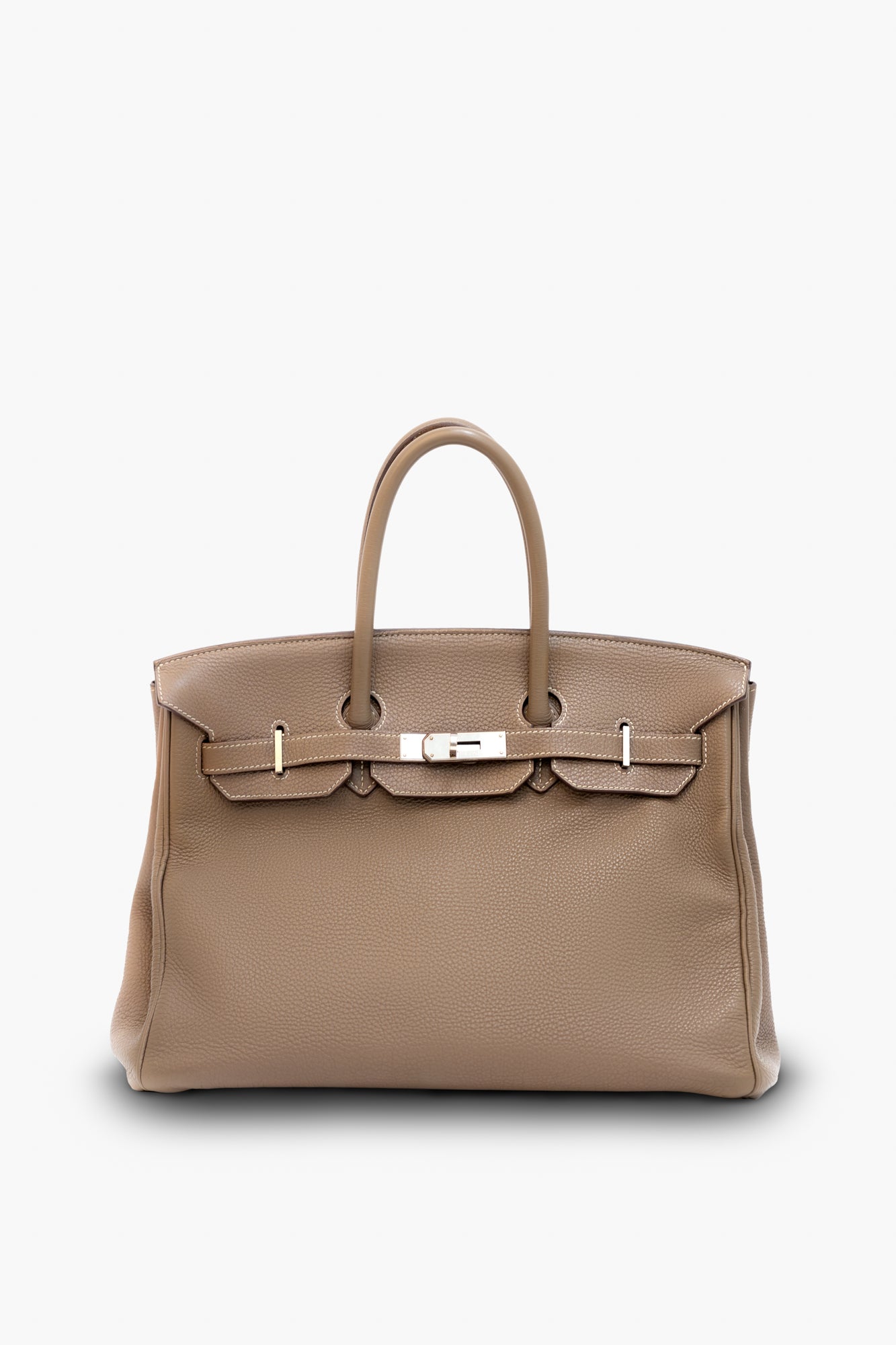 Hermes Taupe Birkin 35 Togo front view