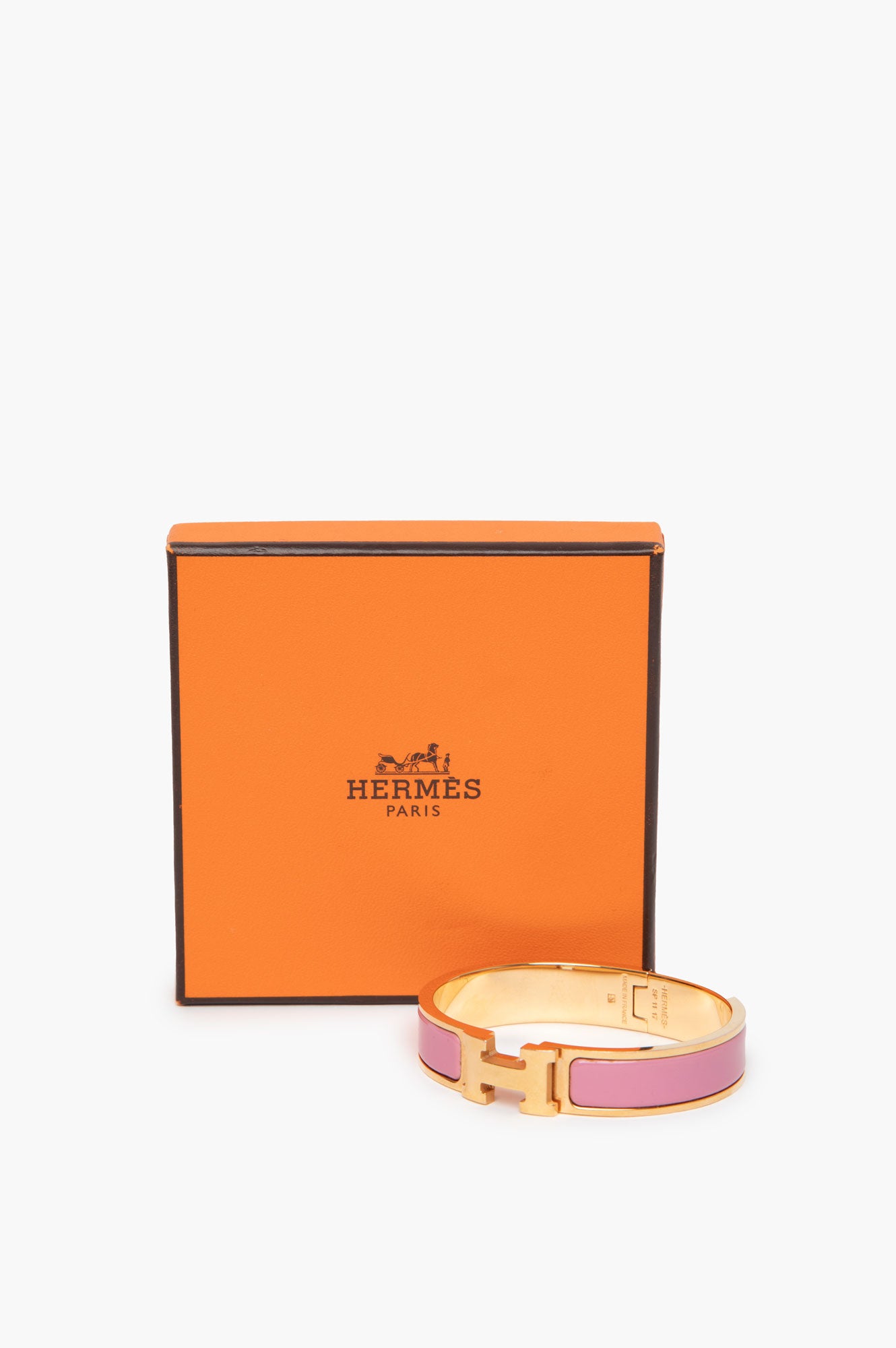 Hermes Clic H Bracelet Pink Gold Size PM with box