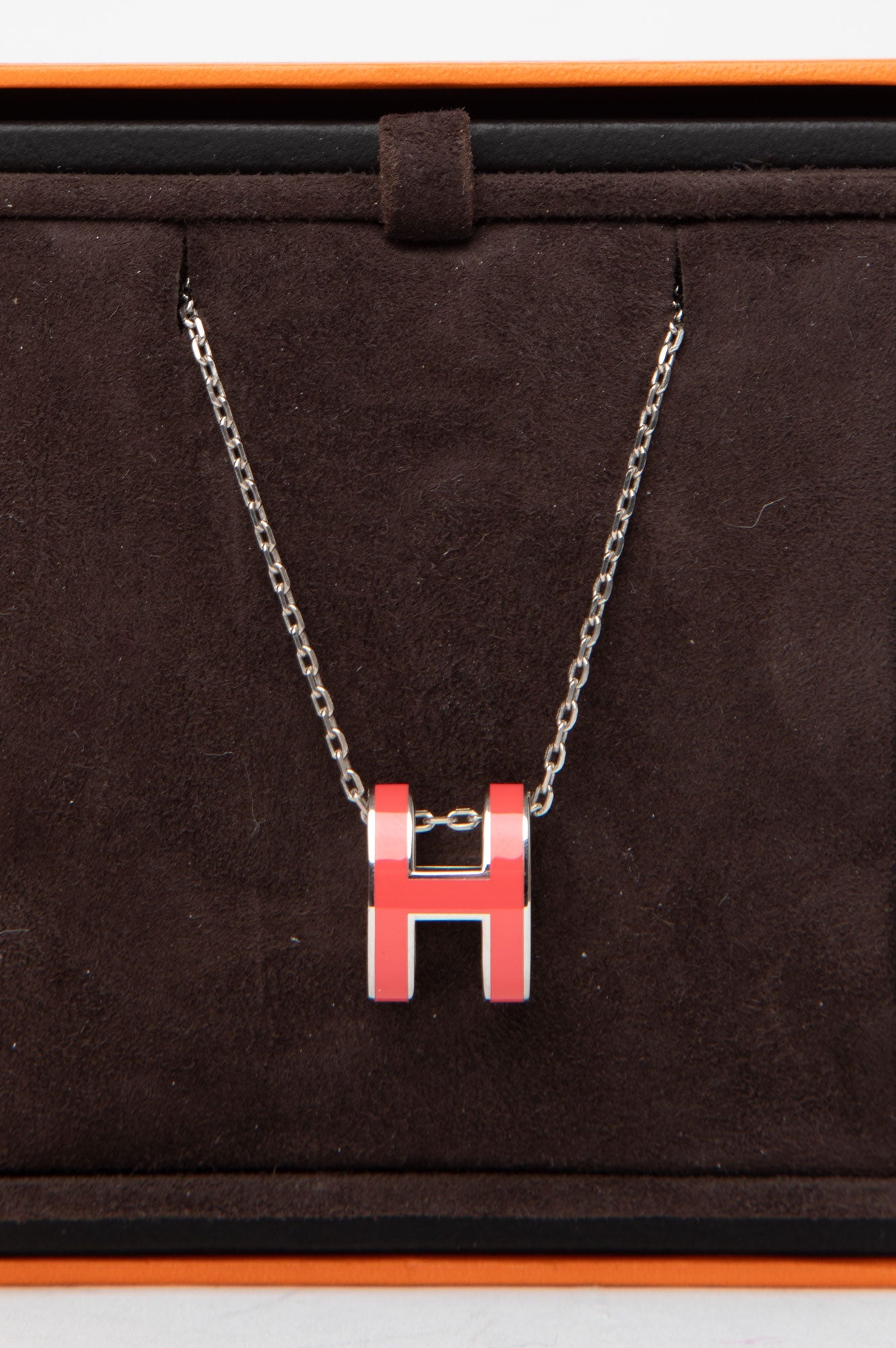 Hermes Gold & Pink Pop H Necklace pendant