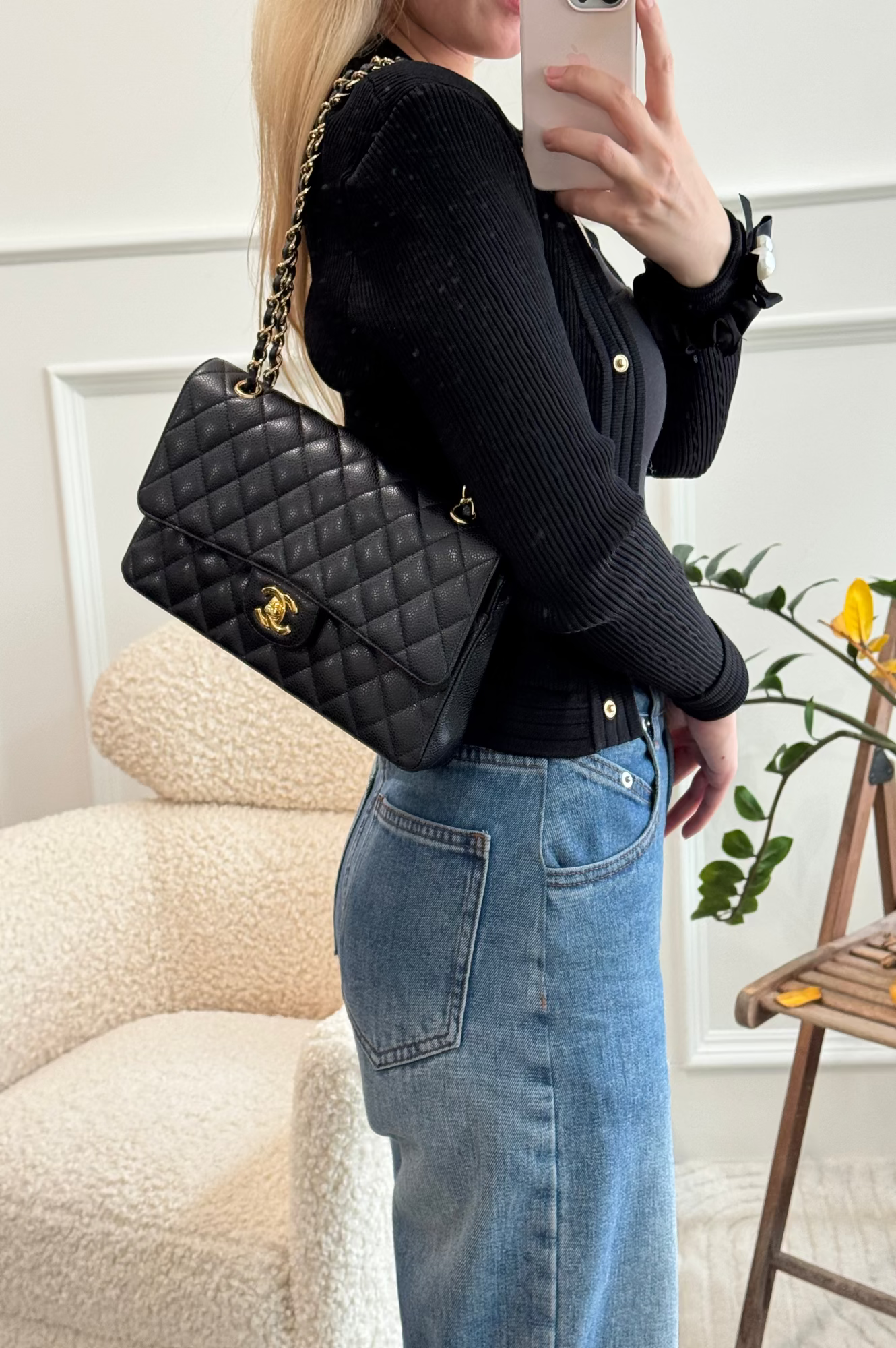 Chanel Black Medium Classic Double Flap Bag
