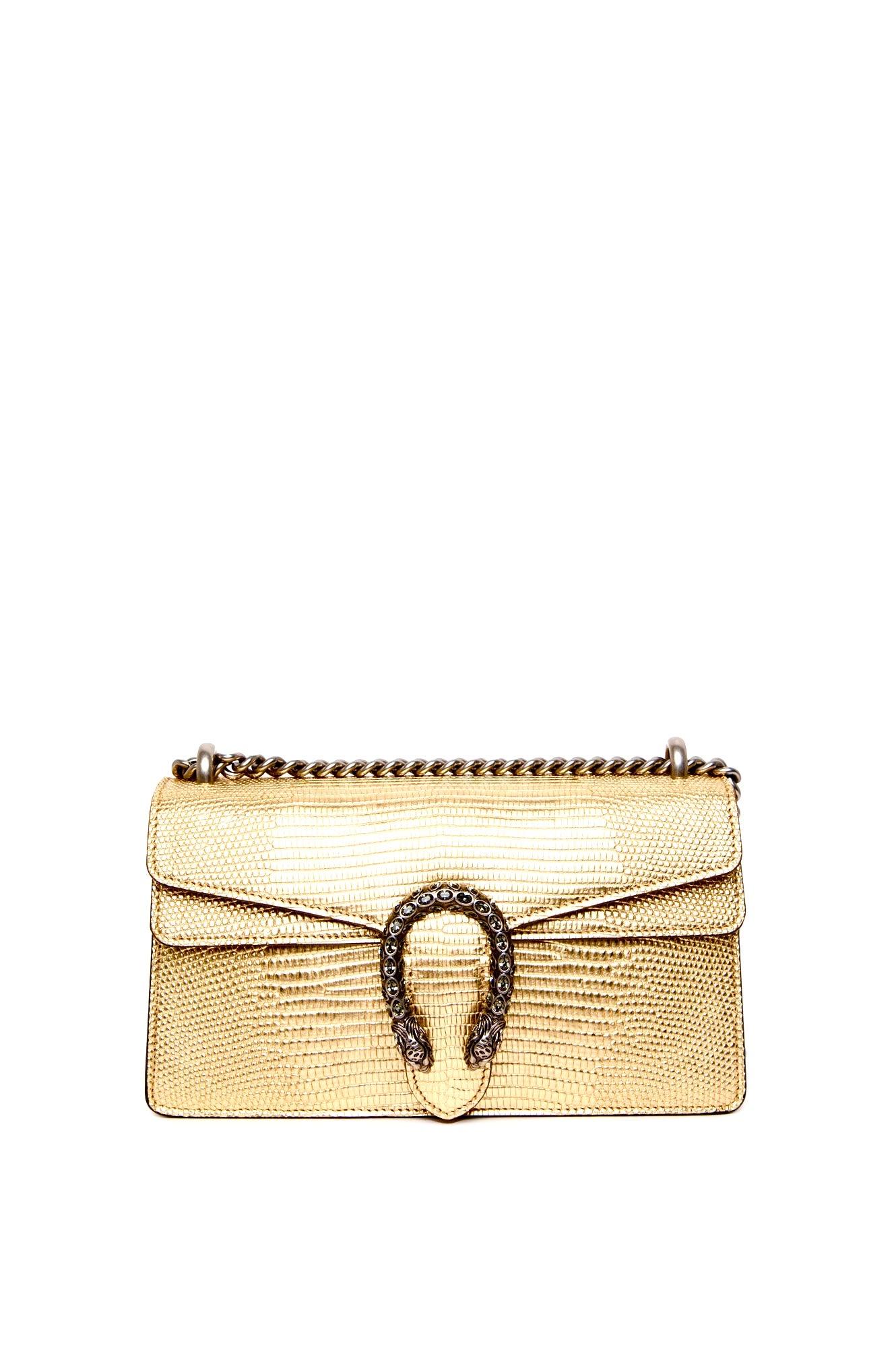 Gucci Gold Lizard Dionysus Small Shoulder Bag