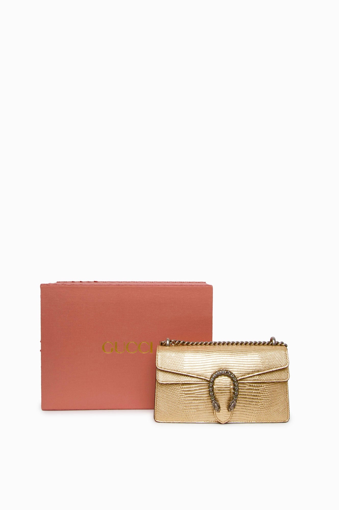 Gucci Gold Lizard Dionysus Small Shoulder Bag