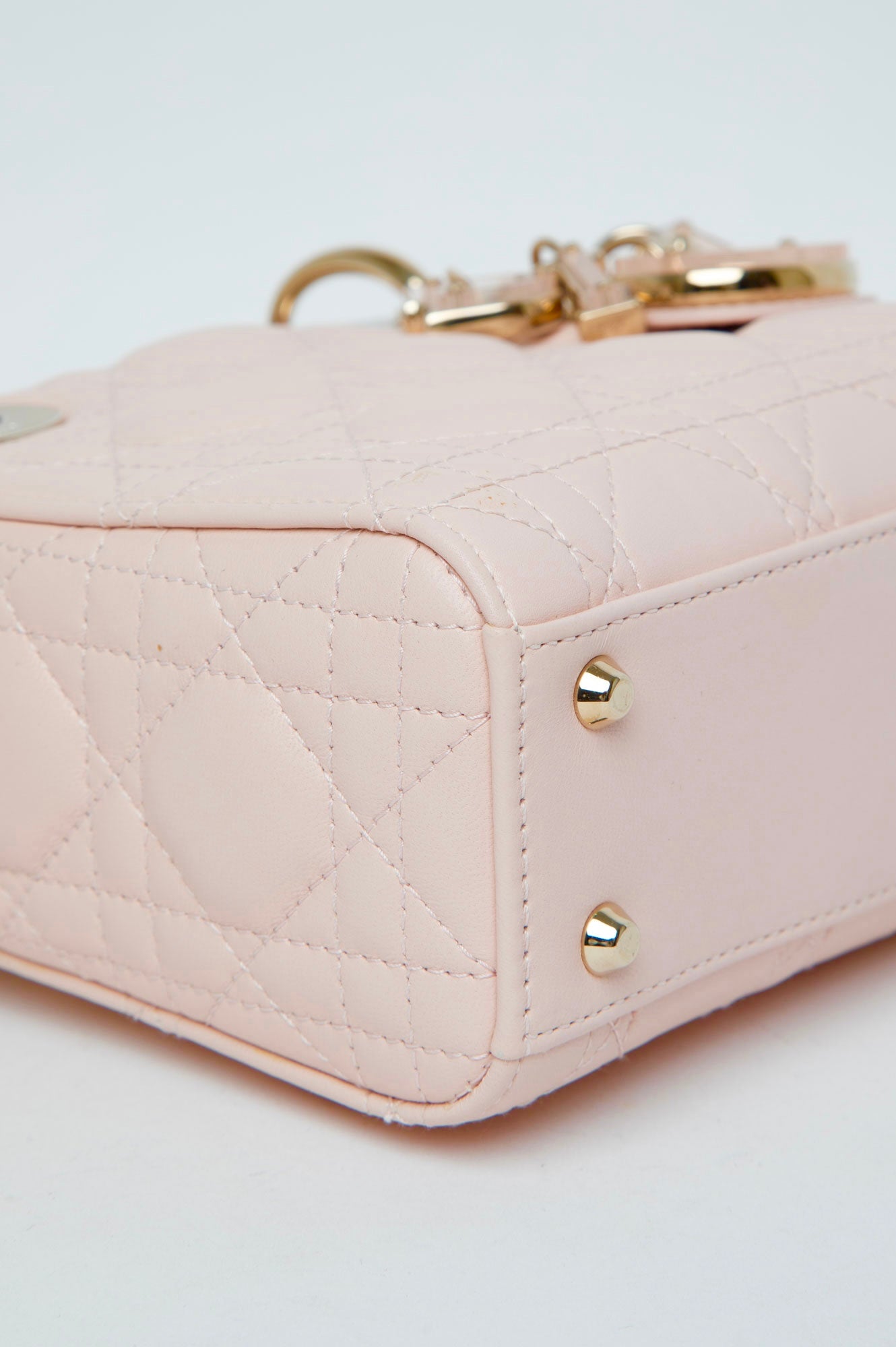 Christian Dior Pink Mini Lambskin Lady Dior Bag