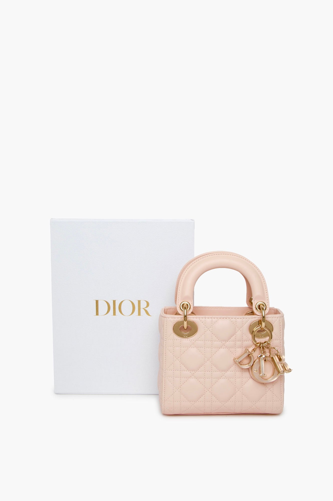 Christian Dior Pink Mini Lambskin Lady Dior Bag