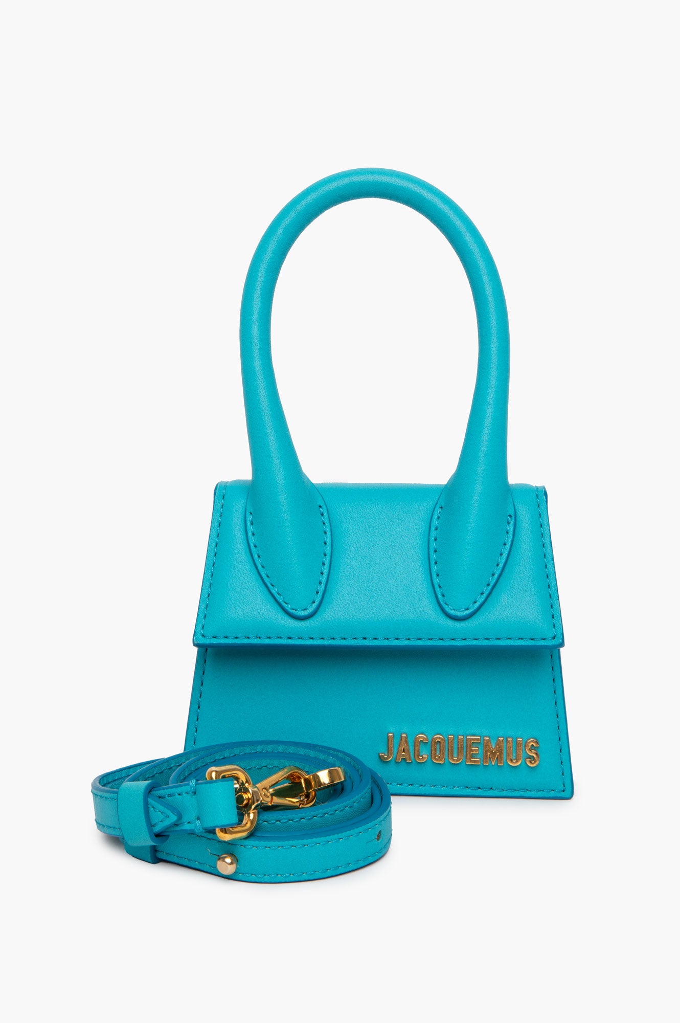 Jaquemus Turqoise Blue Calfskin Le Chiquito Mini Bag