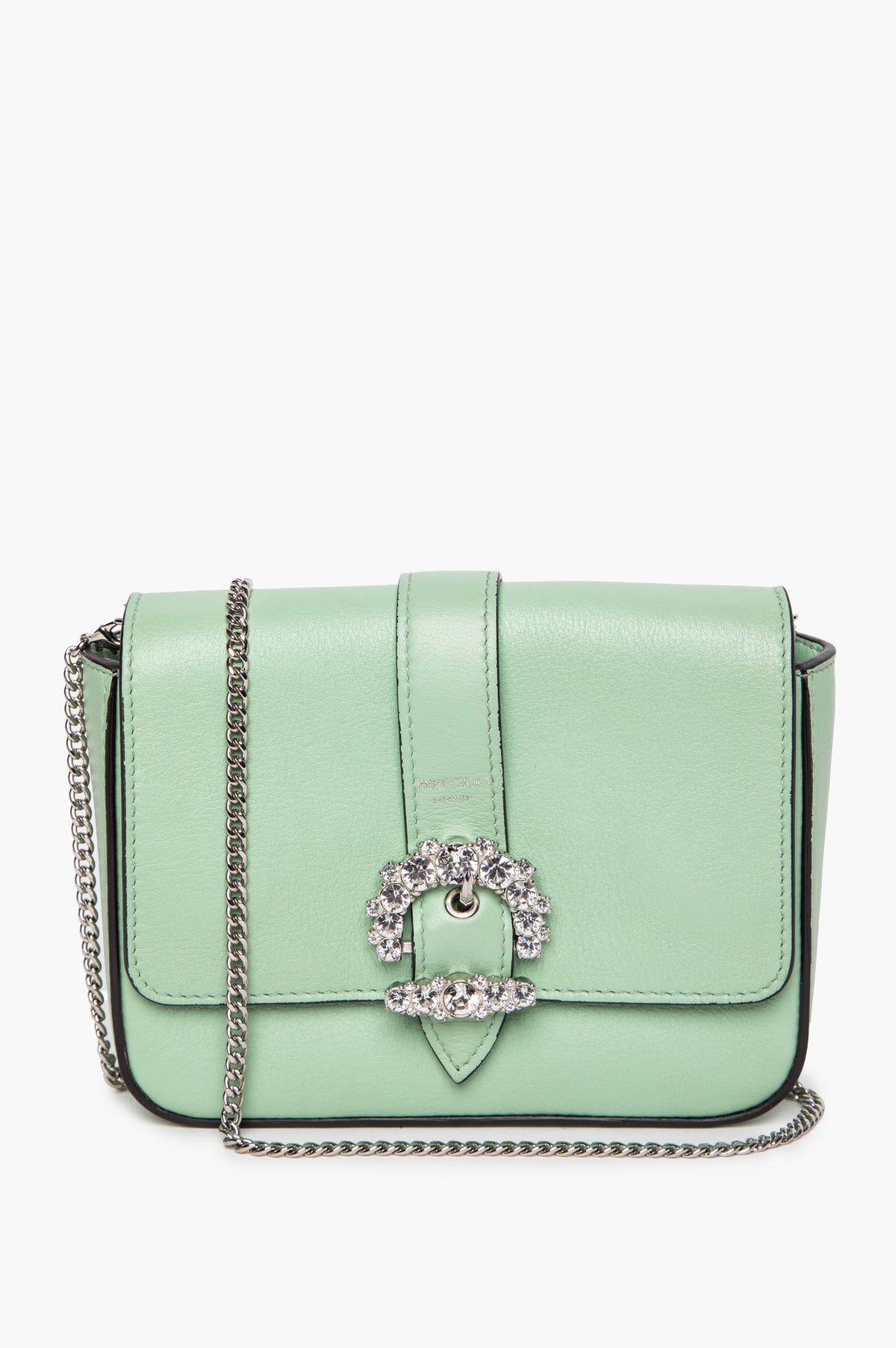 Jimmy Choo Pistachio Leather Crystal Embellished Cheri Bag