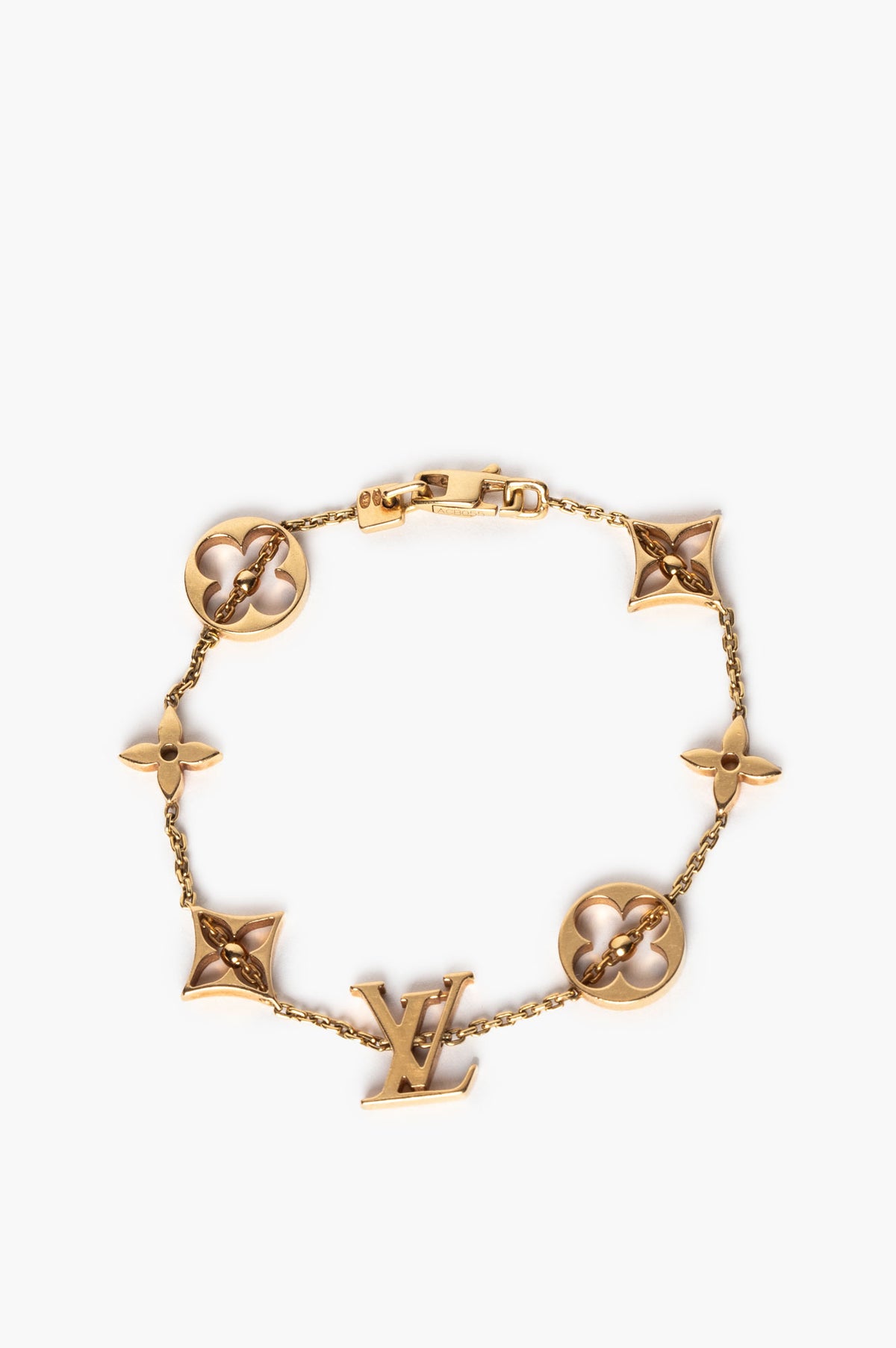 Louis Vuitton 18k Yellow Gold Idylle Blossom Monogram Station Bracelet