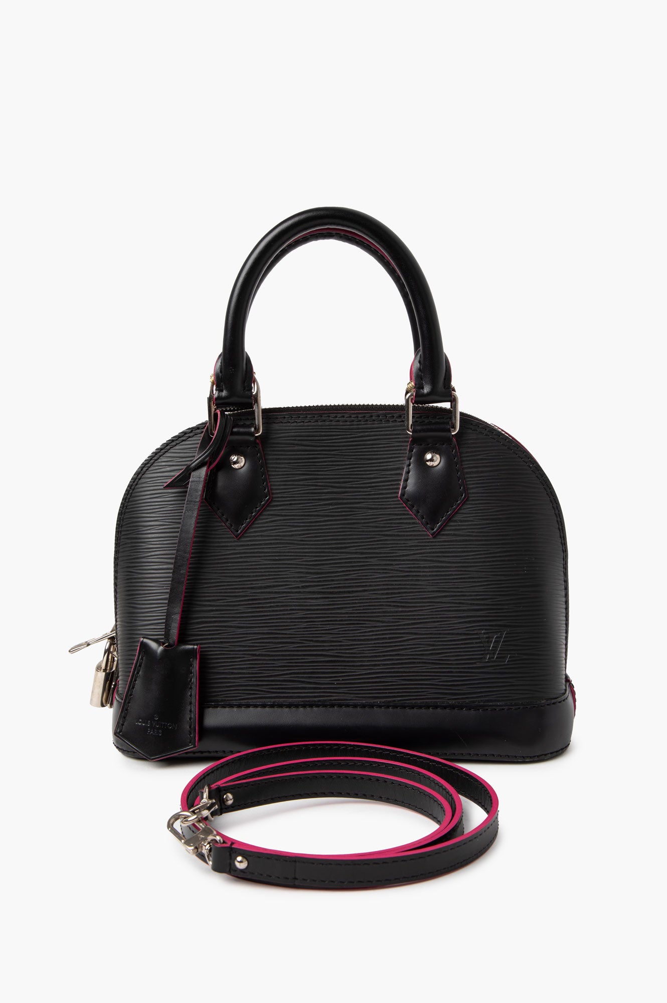 Louis Vuitton Black/Pink Lining Epi Alma BB